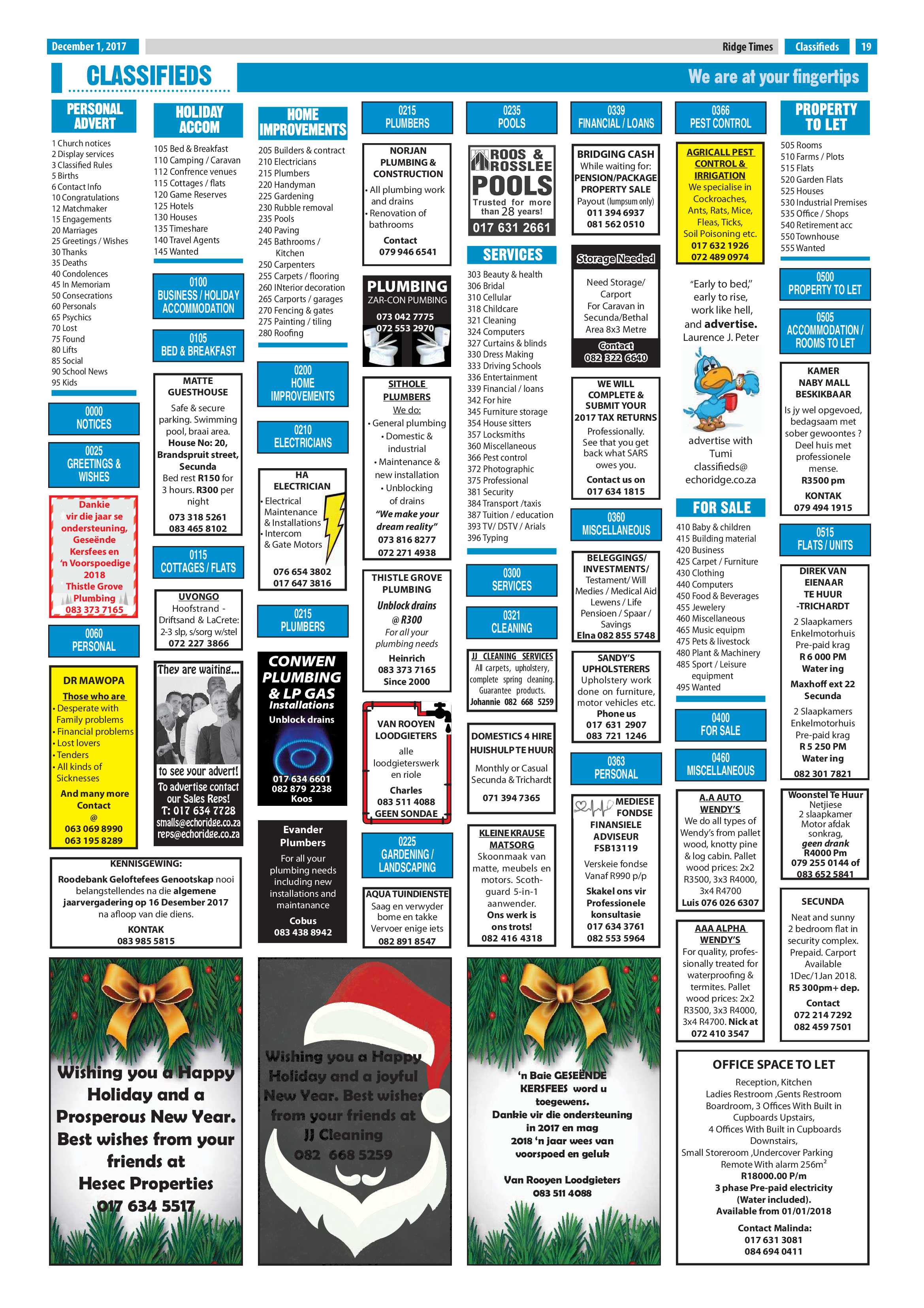 Ridge Times, 1 December 2017 page 19