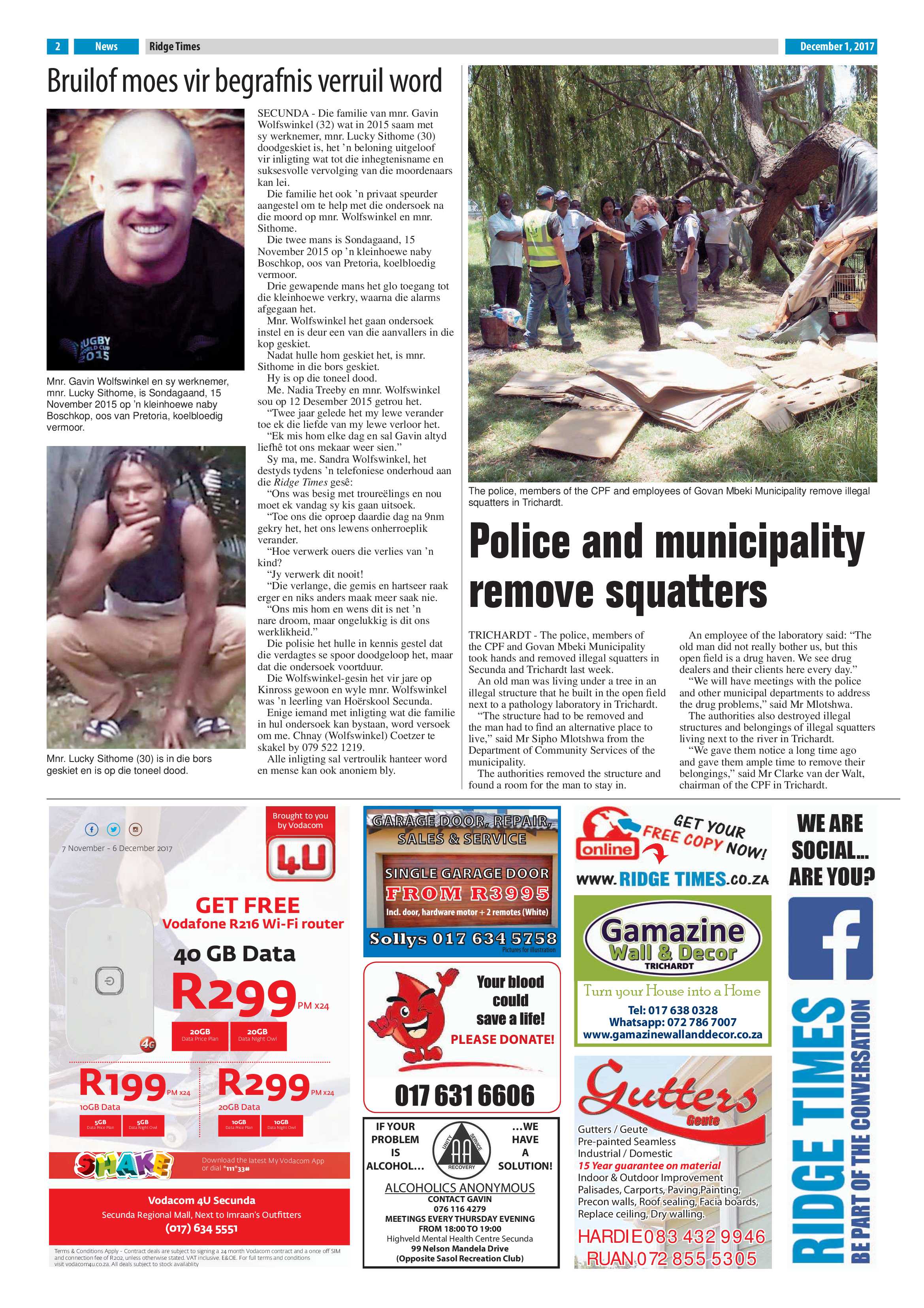 Ridge Times, 1 December 2017 page 2