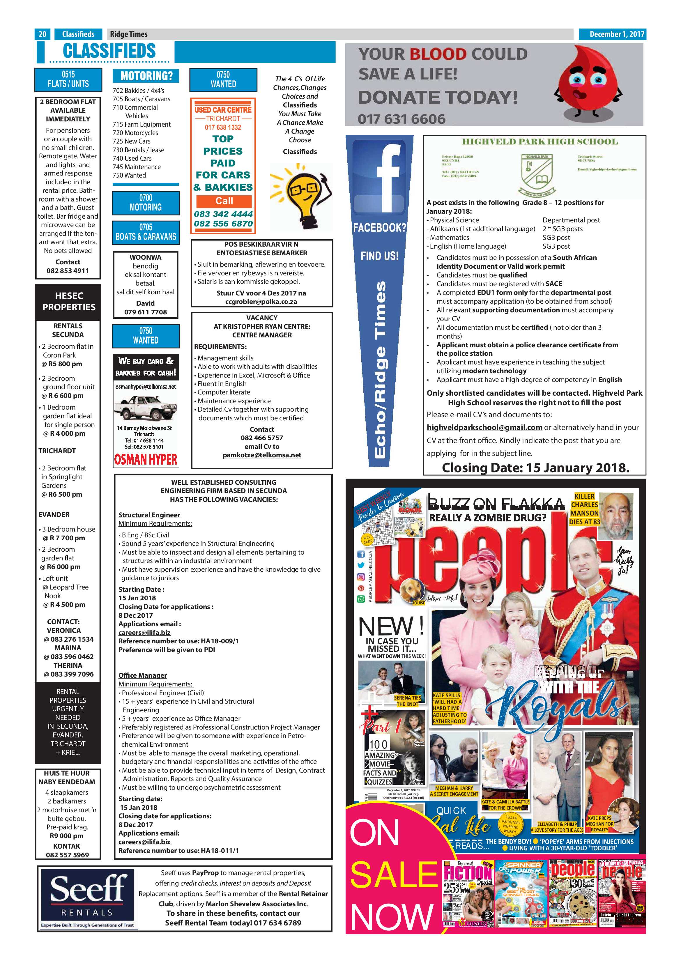 Ridge Times, 1 December 2017 page 20