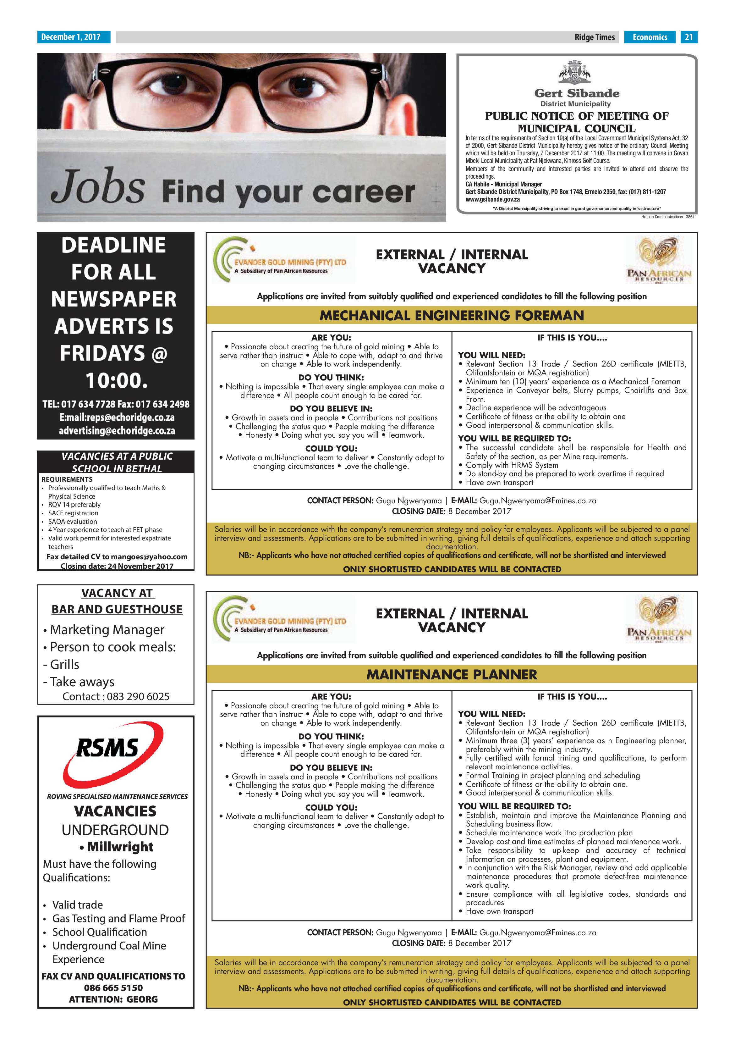 Ridge Times, 1 December 2017 page 21