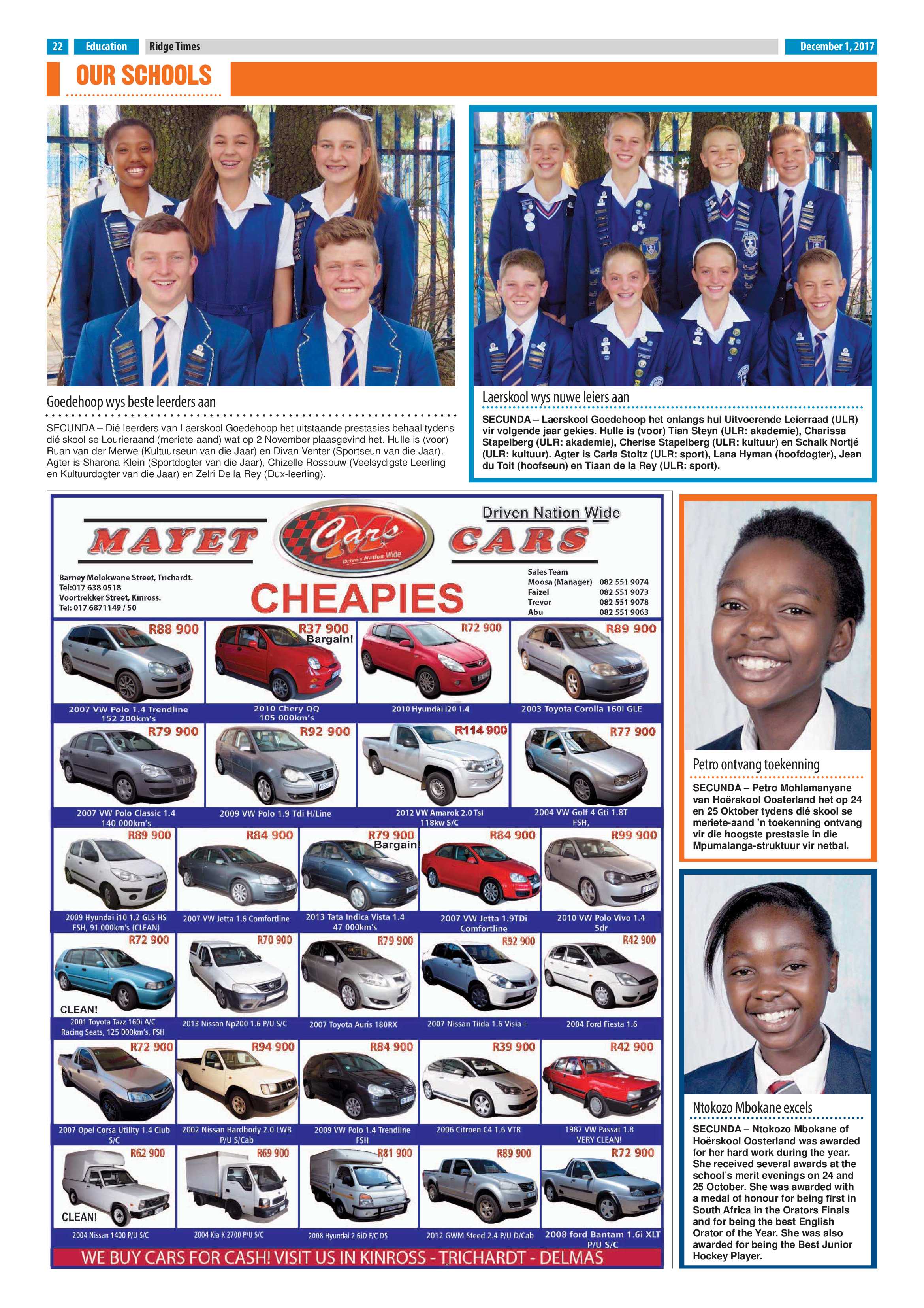 Ridge Times, 1 December 2017 page 22