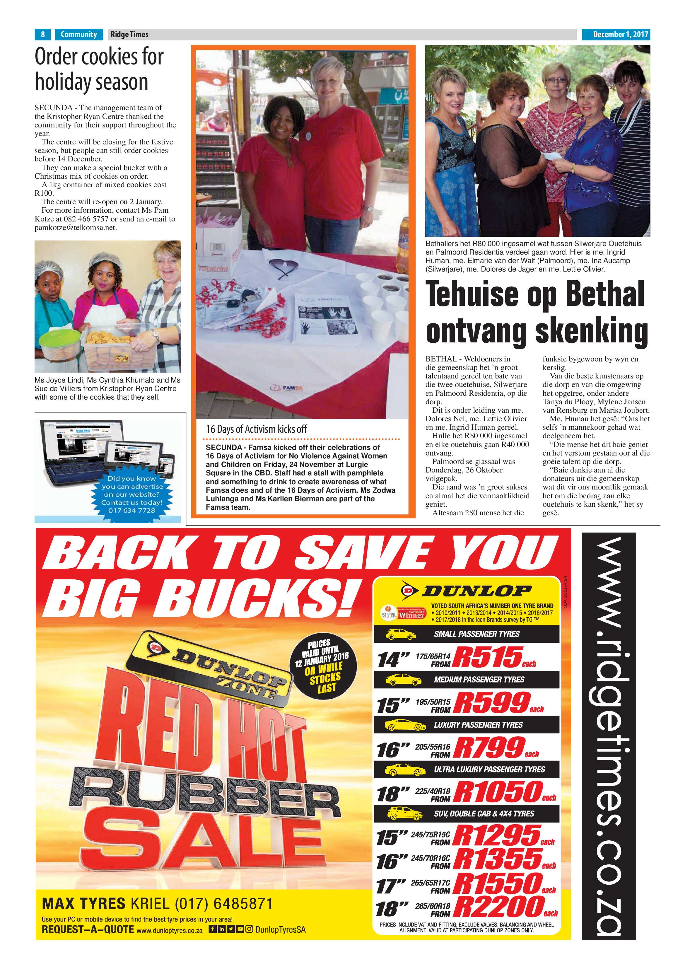 Ridge Times, 1 December 2017 page 8