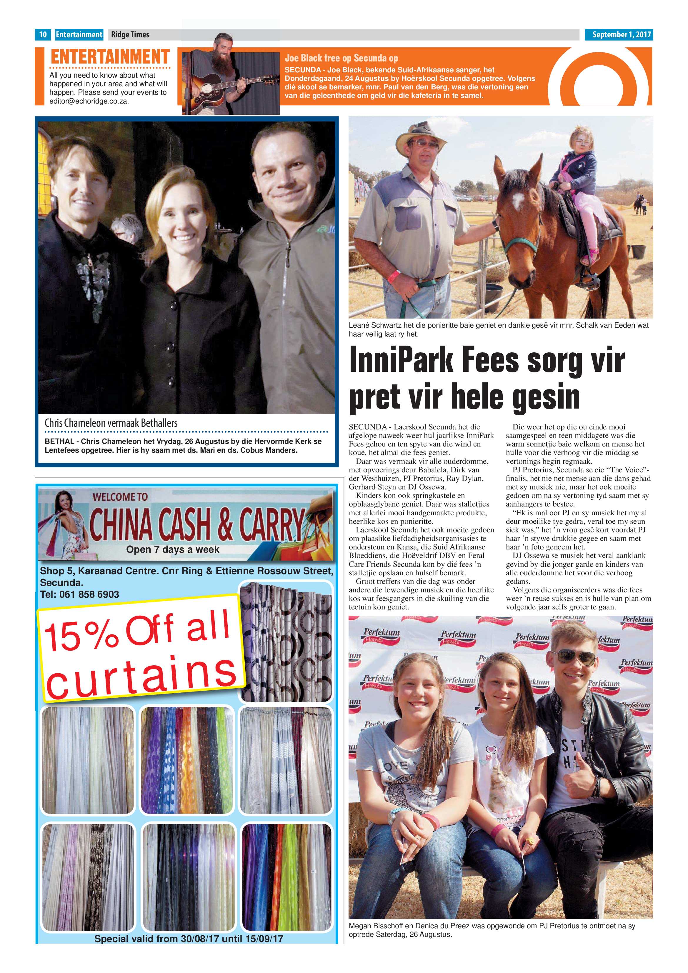 Ridge Times, 1 September 2017 page 10