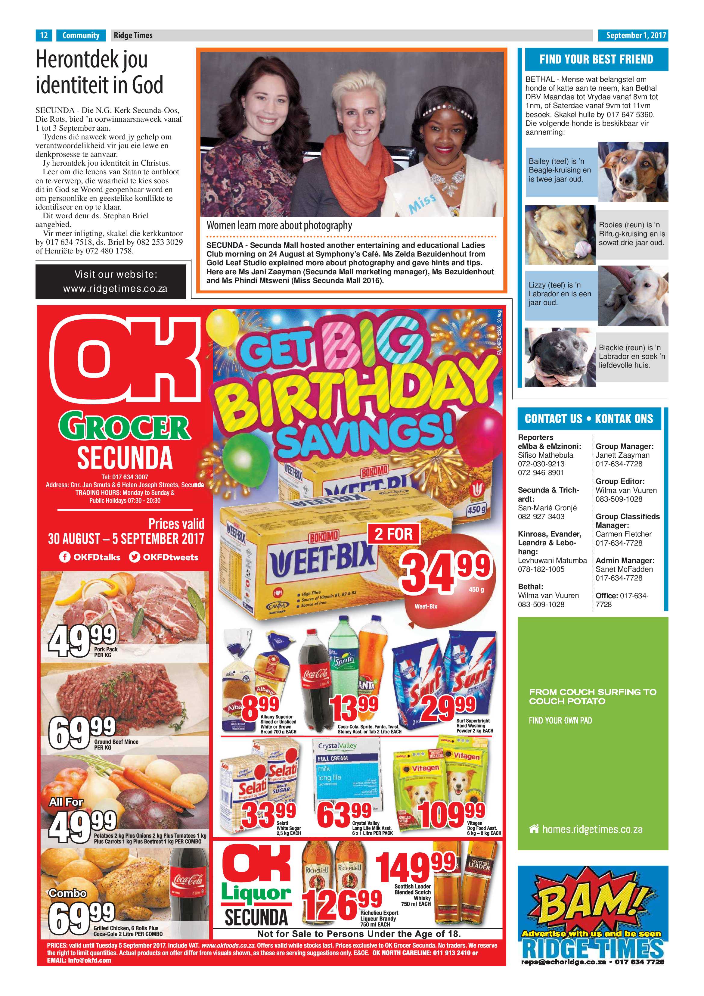 Ridge Times, 1 September 2017 page 12