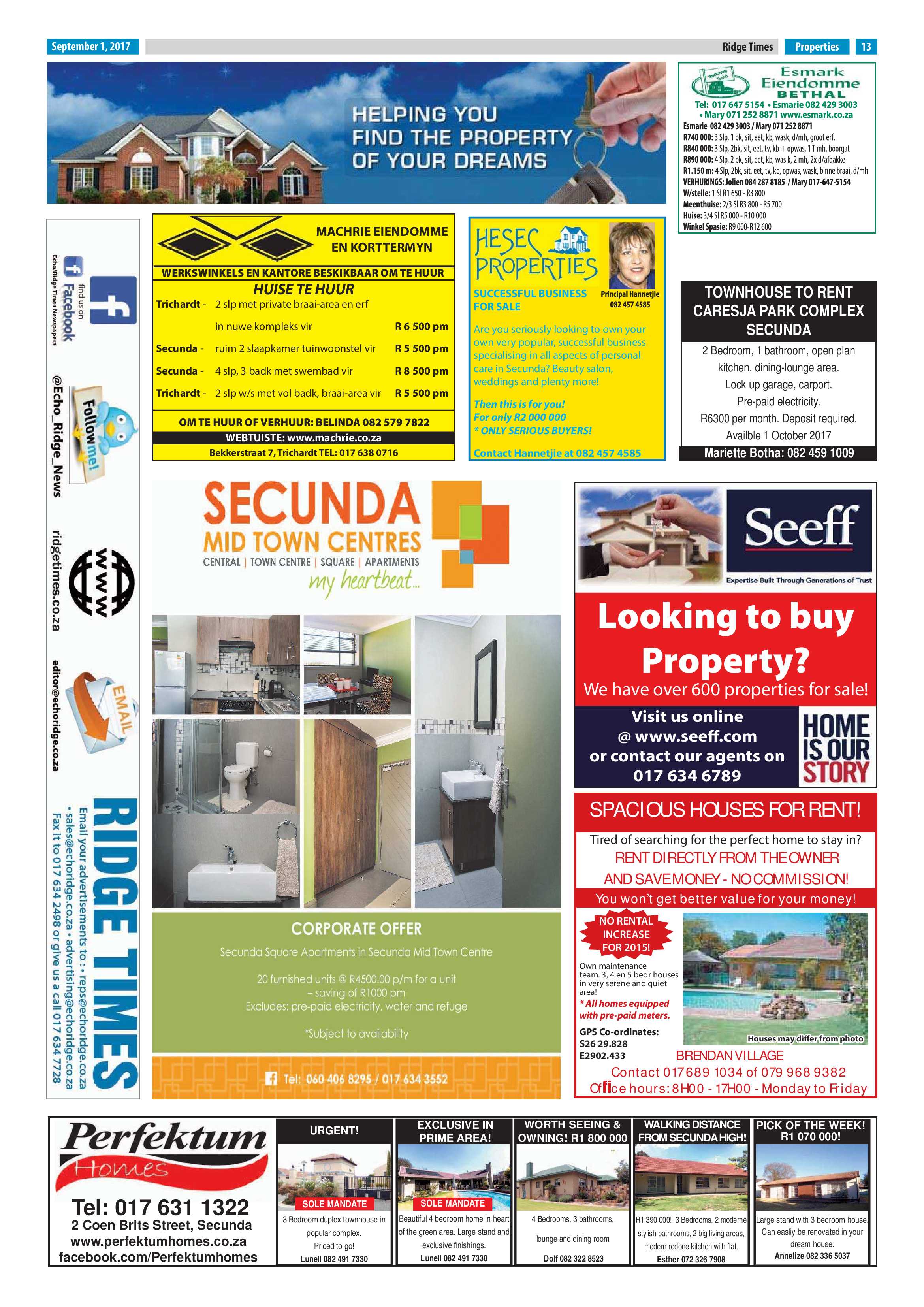 Ridge Times, 1 September 2017 page 13