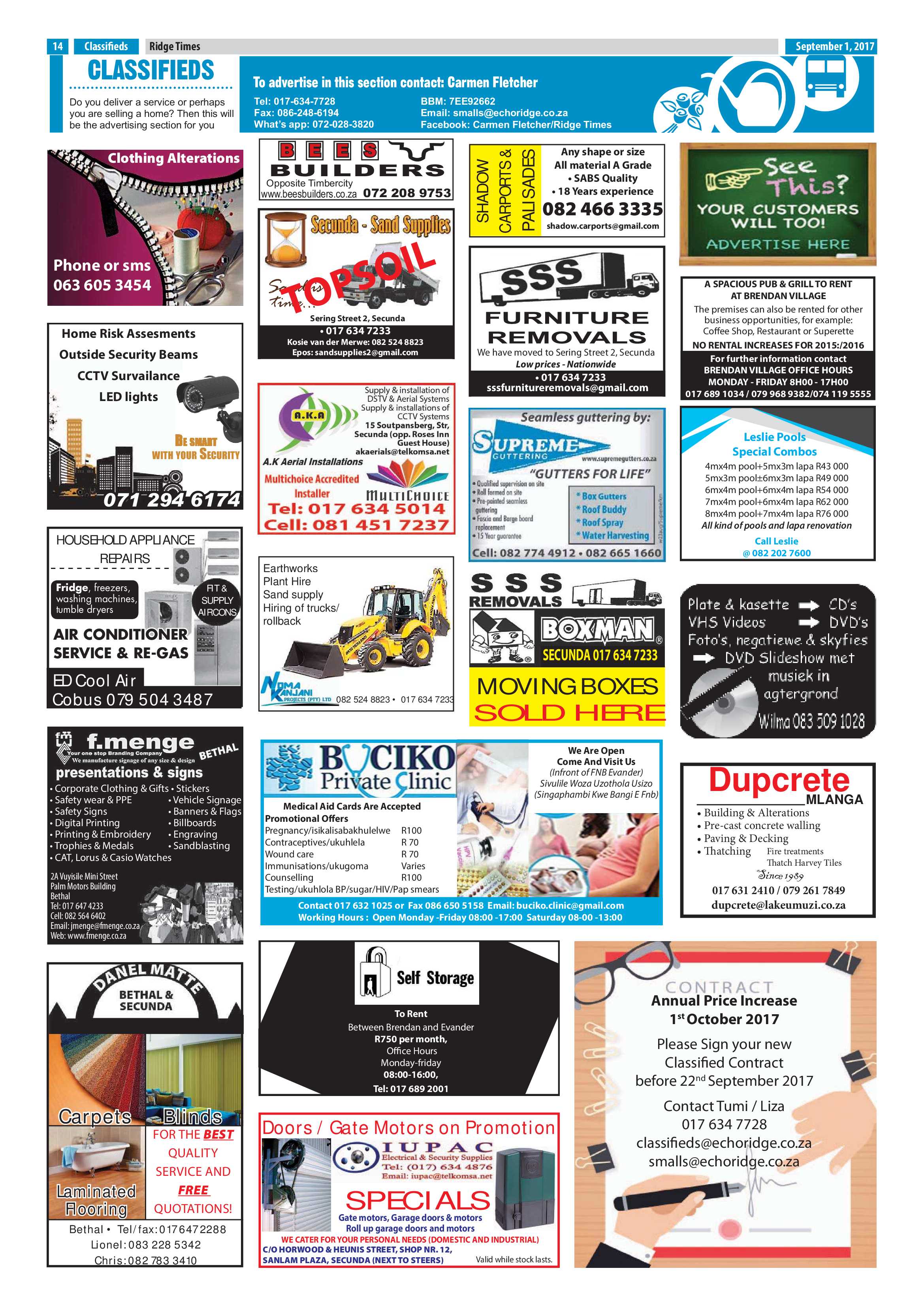 Ridge Times, 1 September 2017 page 14