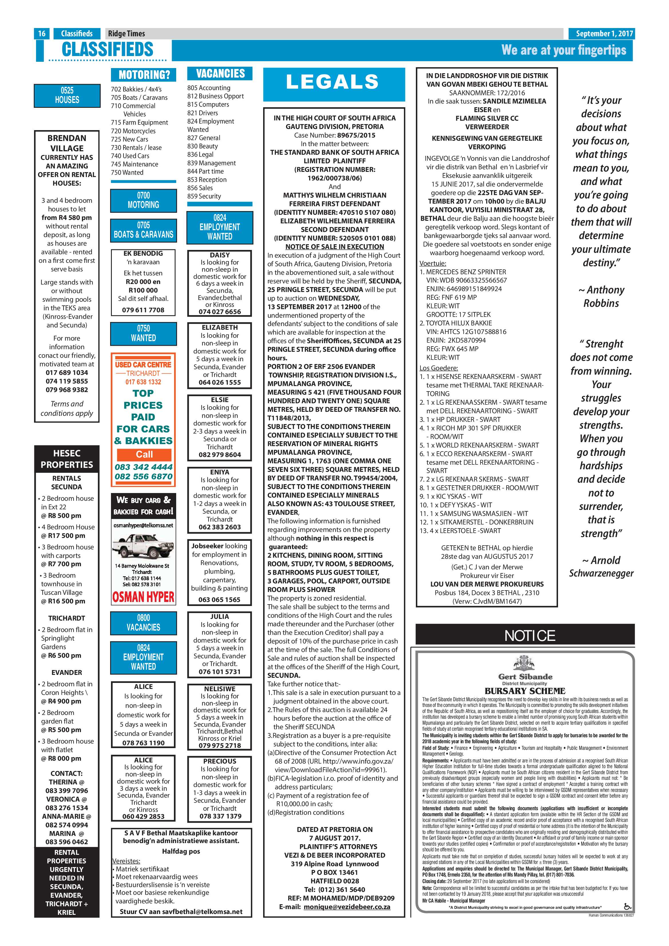 Ridge Times, 1 September 2017 page 16