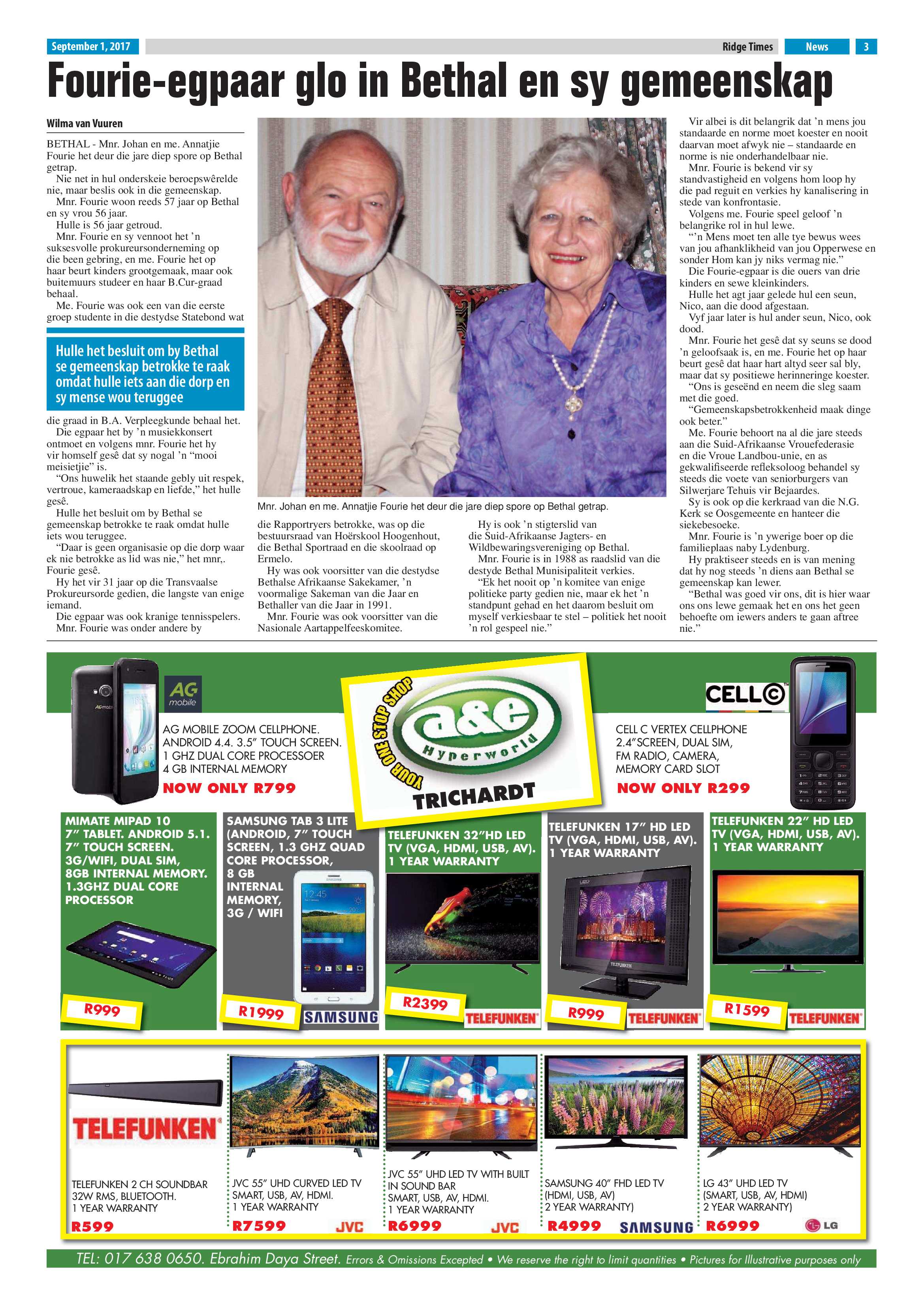 Ridge Times, 1 September 2017 page 3