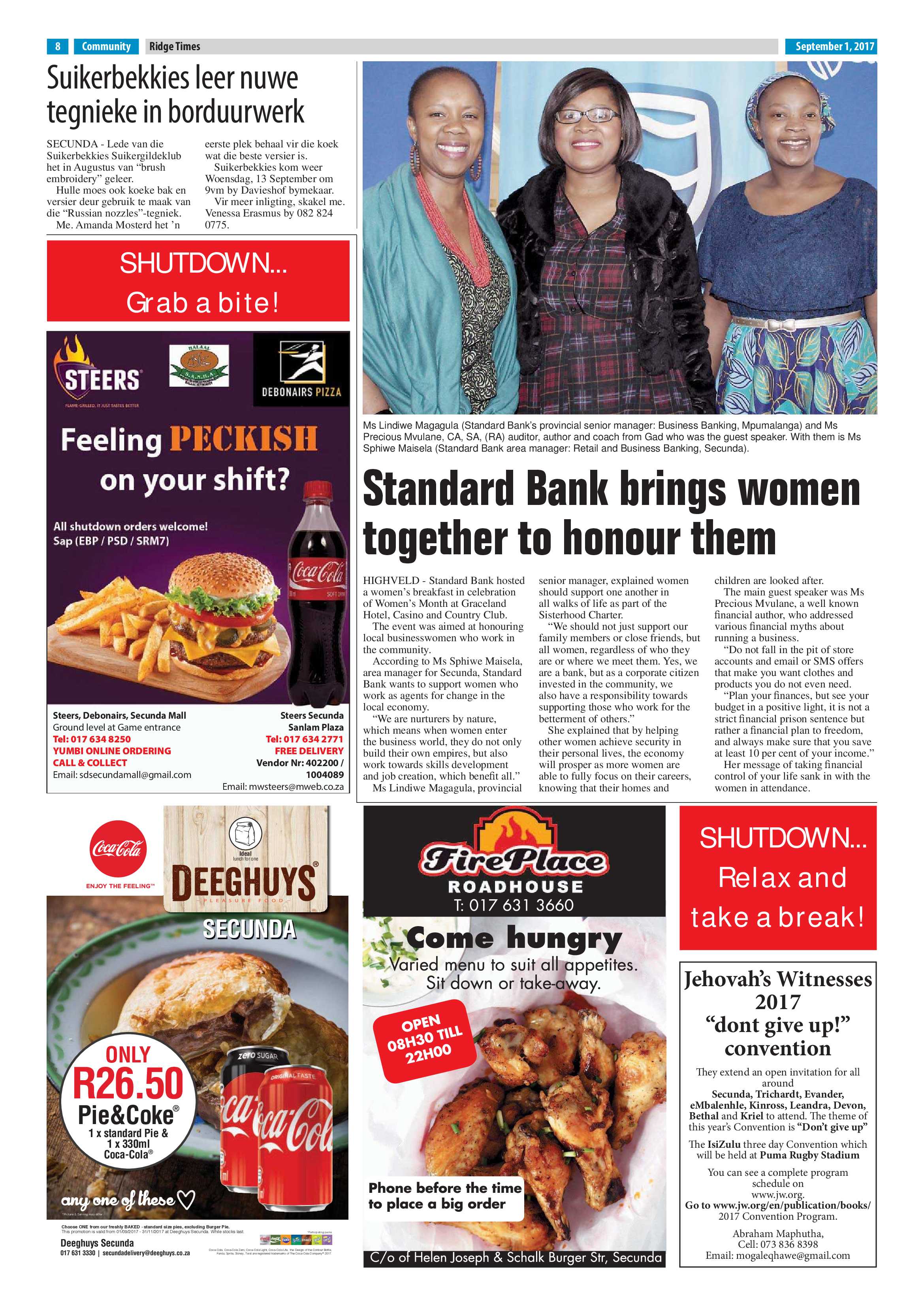 Ridge Times, 1 September 2017 page 8