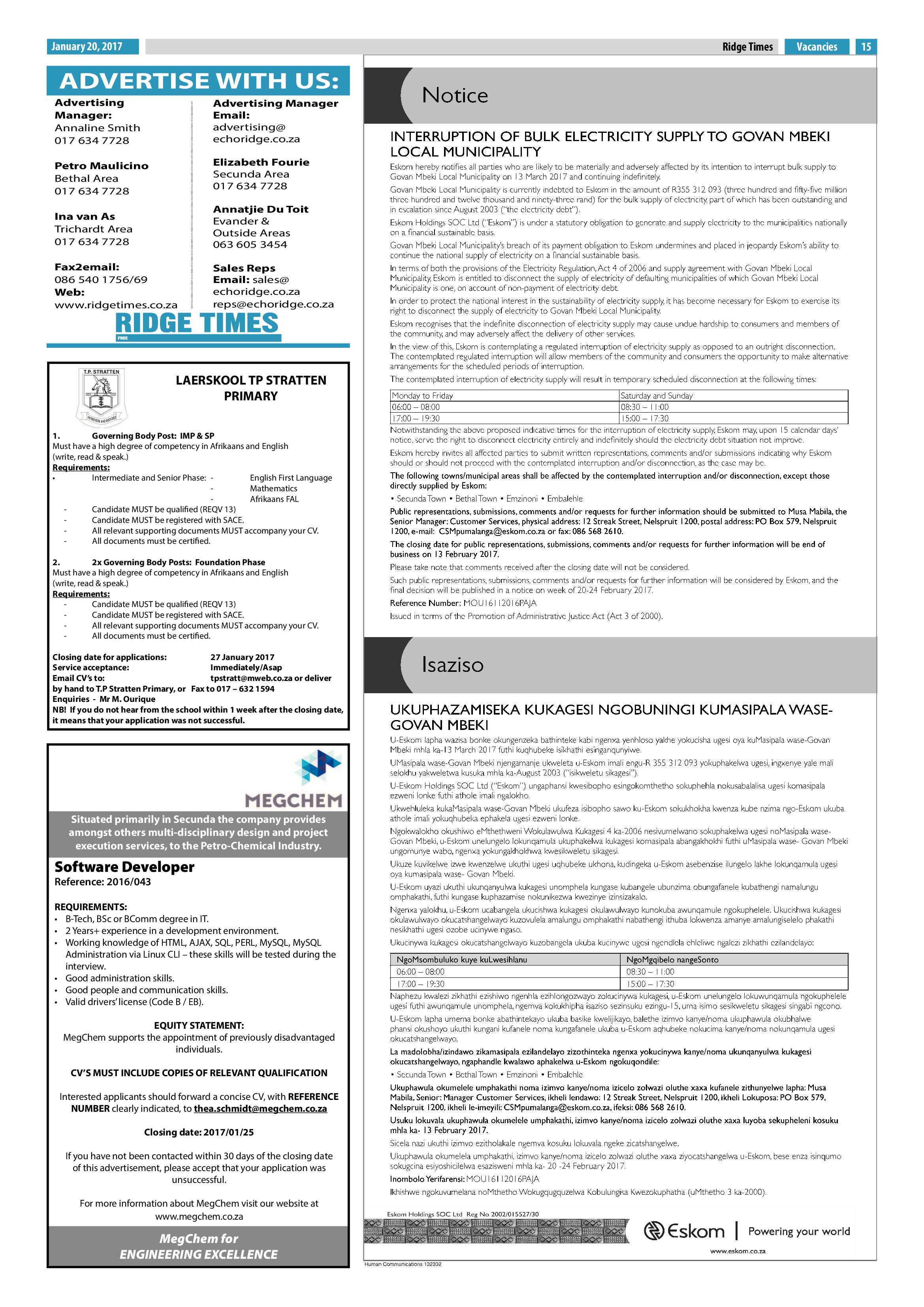 Ridge Times, 20 January 2017 page 15