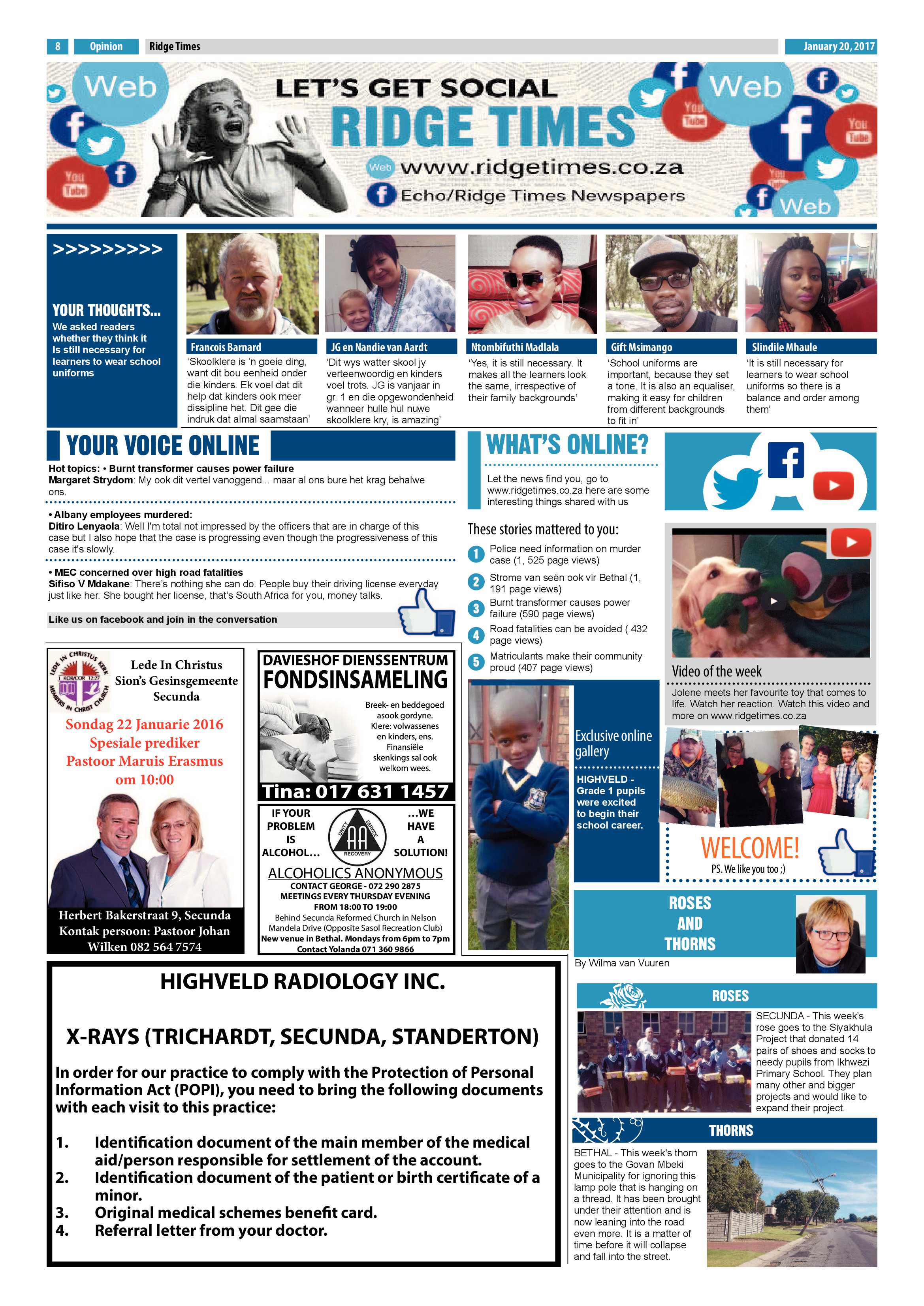 Ridge Times, 20 January 2017 page 8
