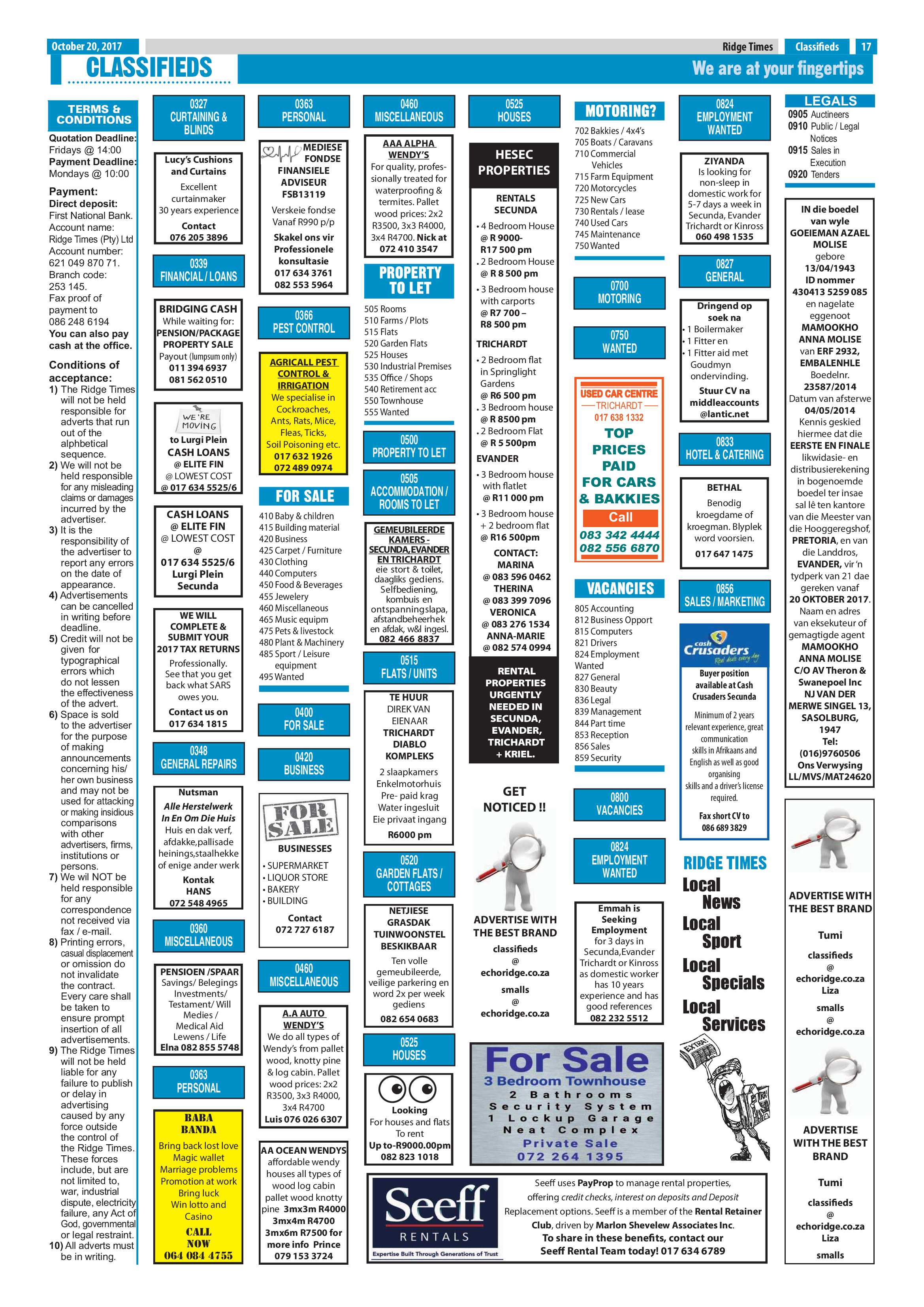 Ridge Times, 20 October 2017 page 17
