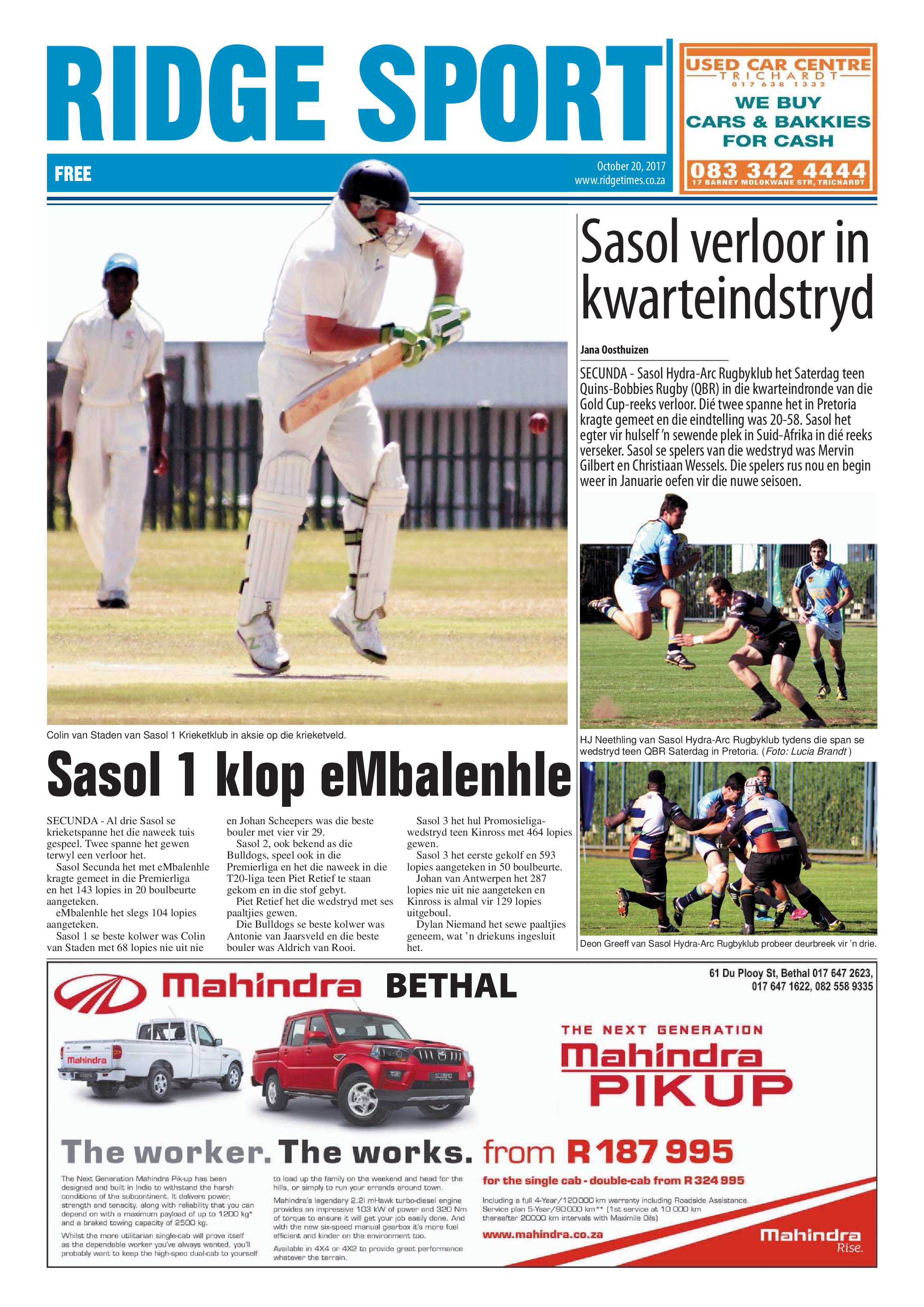 Ridge Times, 20 October 2017 page 20