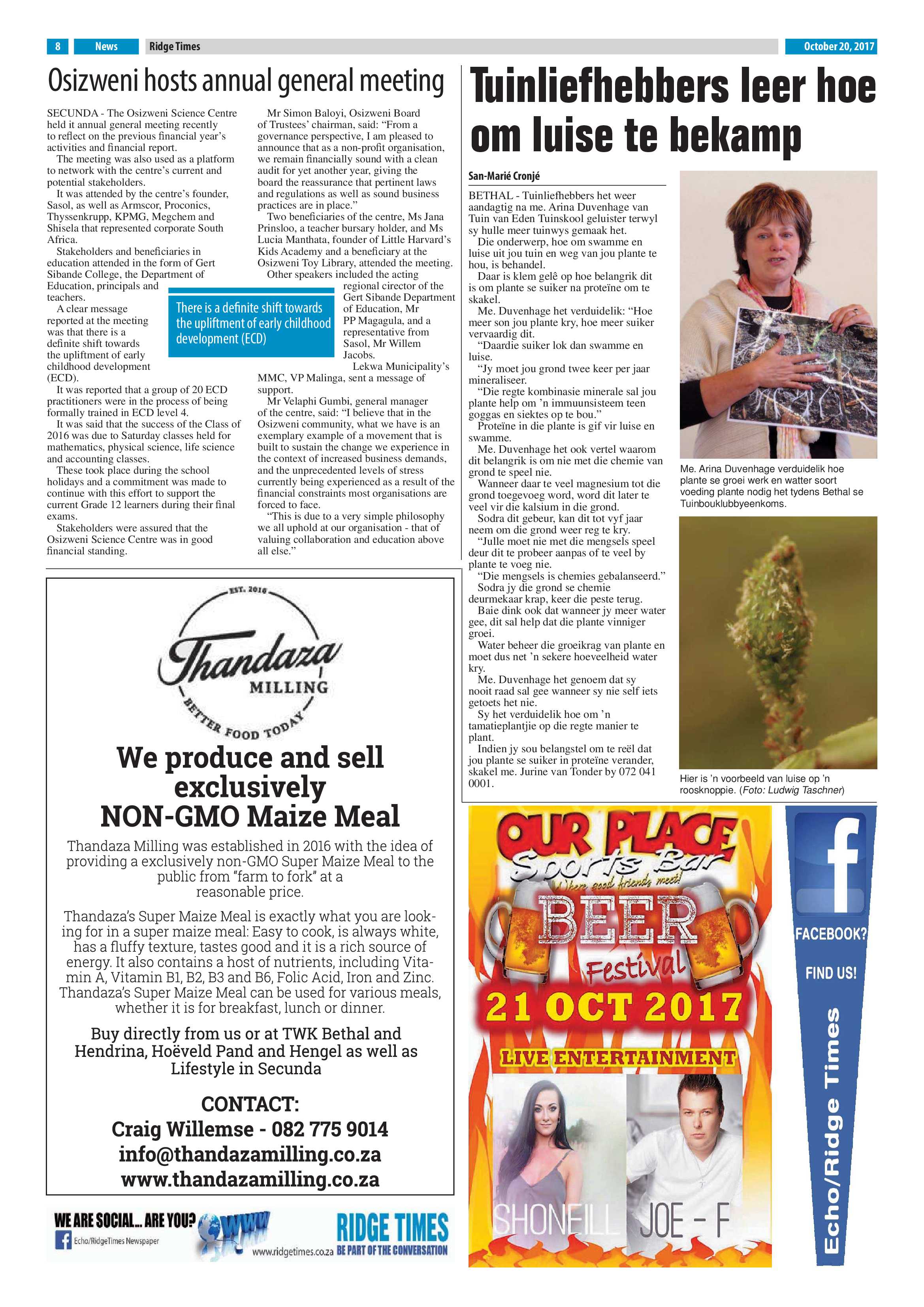 Ridge Times, 20 October 2017 page 8