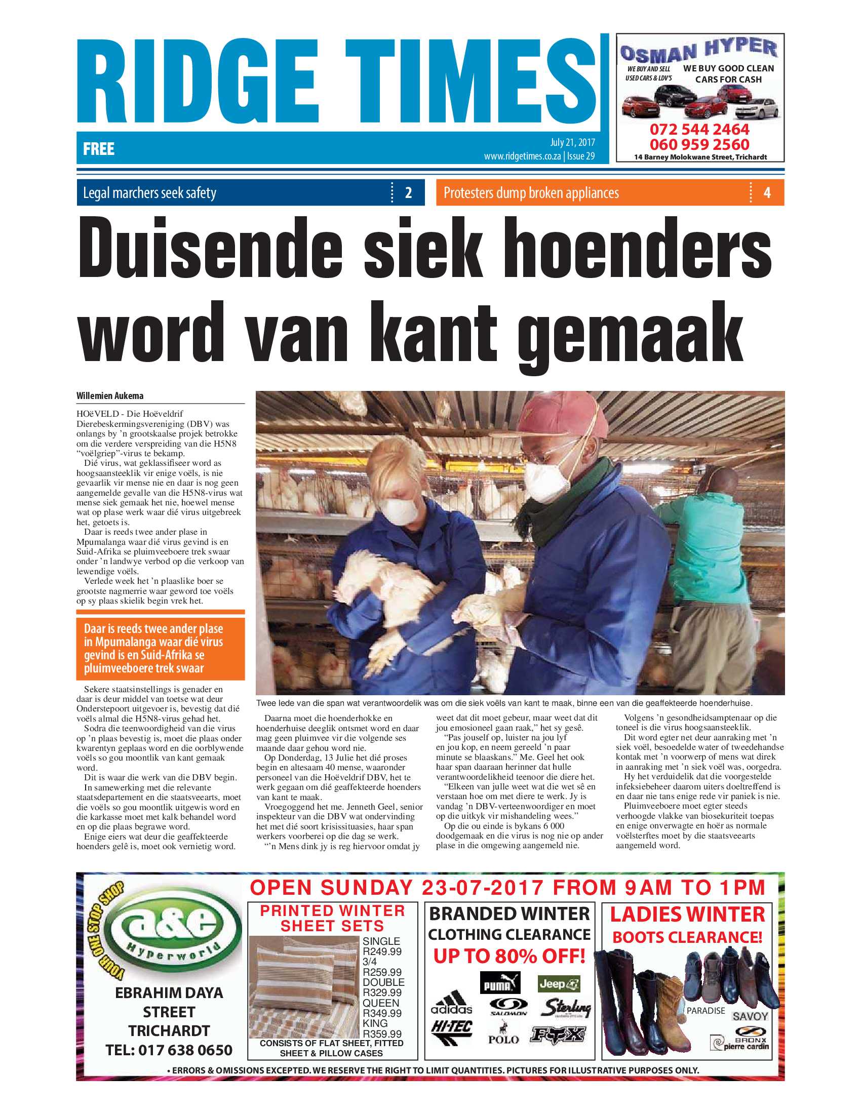 Ridge Times, 21 July 2017 page 1