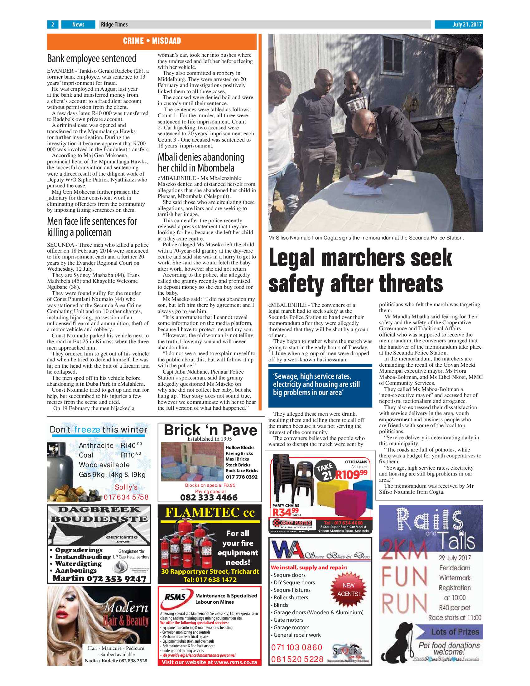 Ridge Times, 21 July 2017 page 2