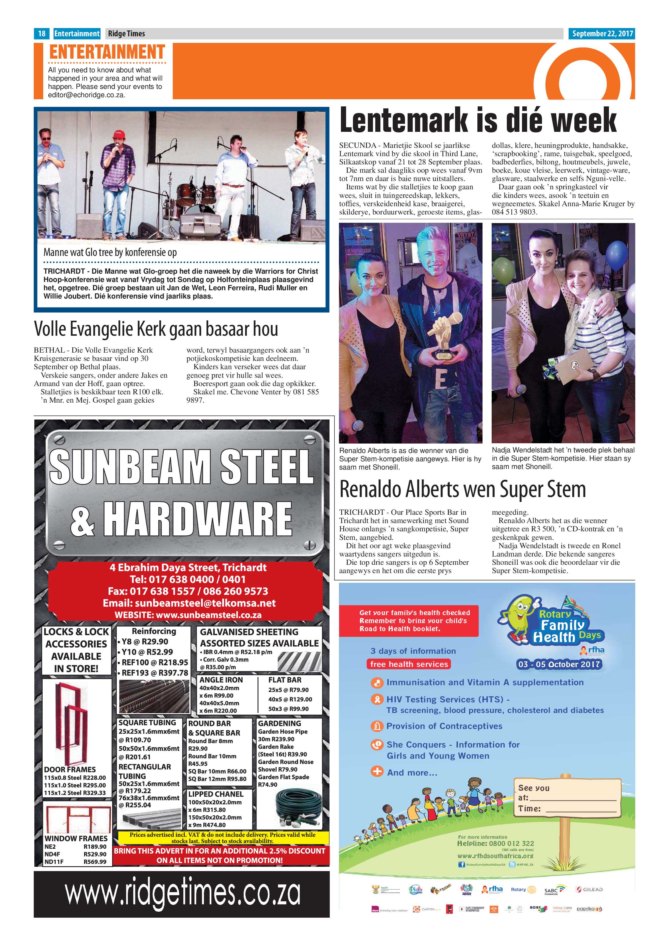 Ridge Times, 22 September 2017 page 18