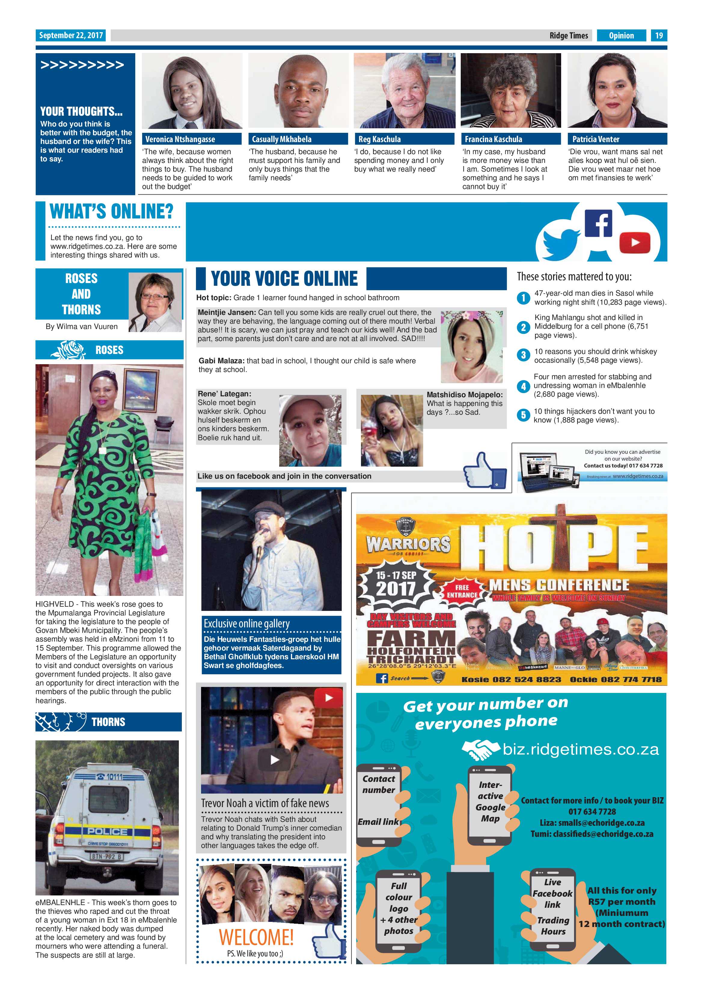 Ridge Times, 22 September 2017 page 19