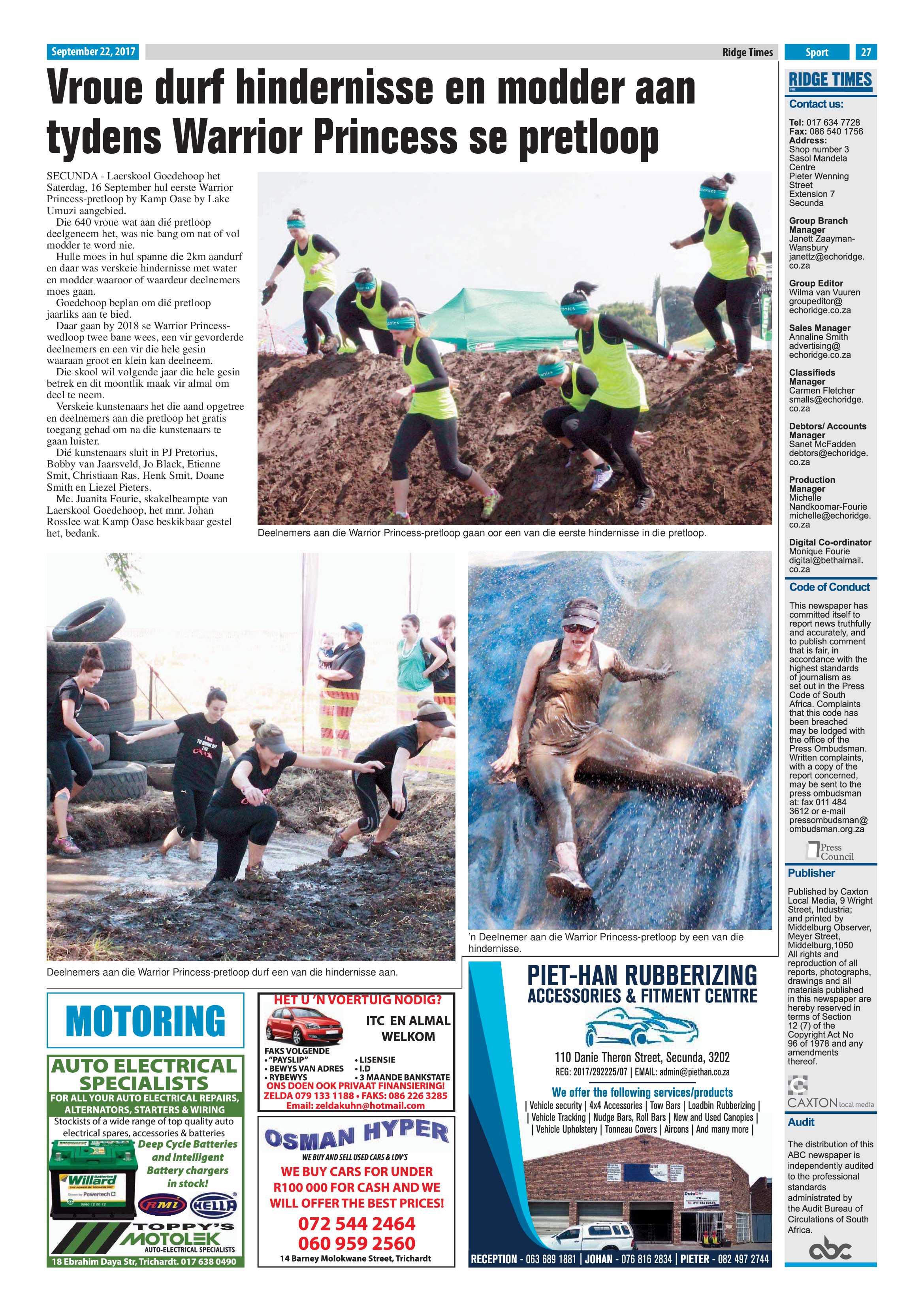Ridge Times, 22 September 2017 page 27