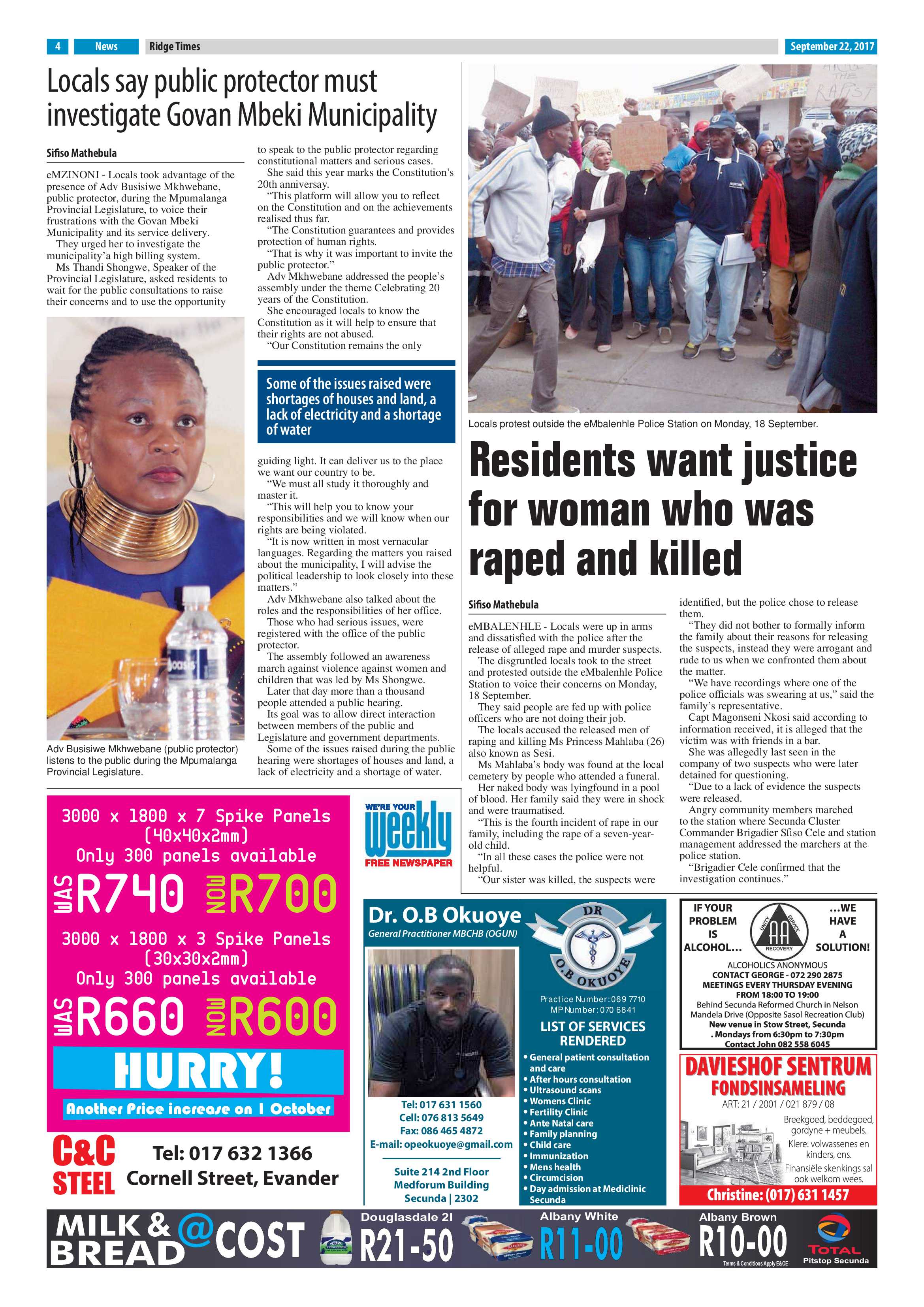 Ridge Times, 22 September 2017 page 4