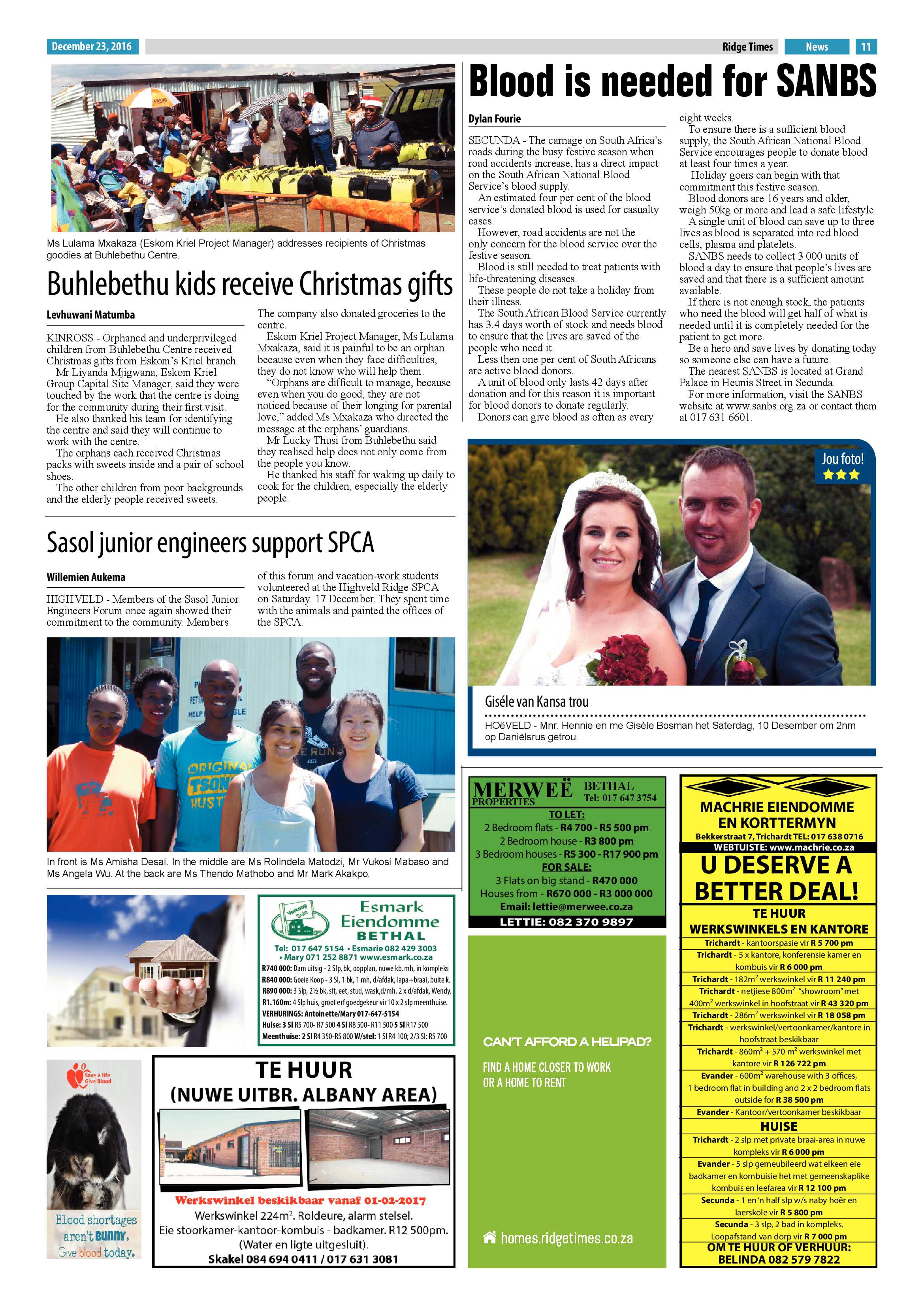 Ridge Times, 23 December 2016 page 11