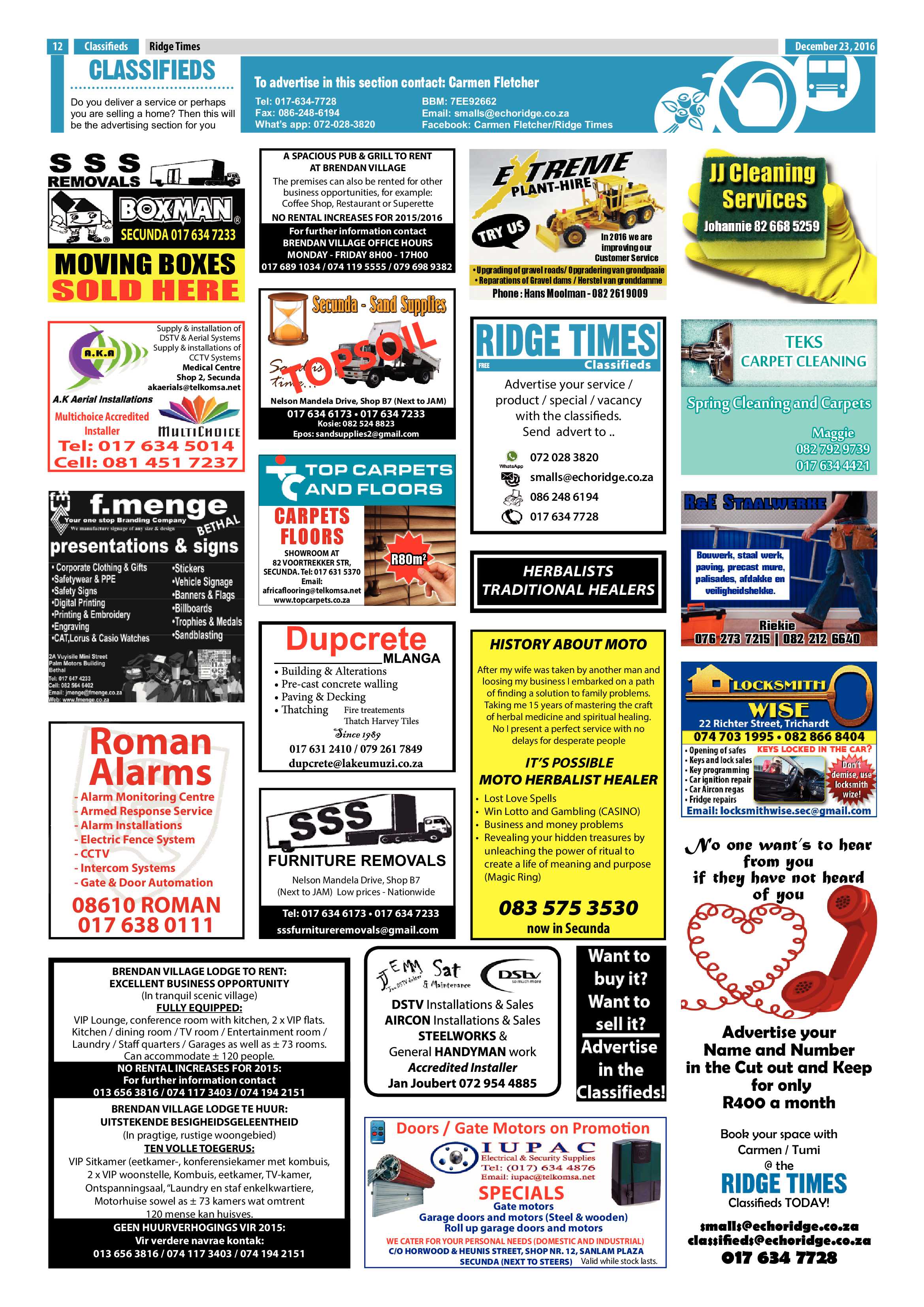 Ridge Times, 23 December 2016 page 12