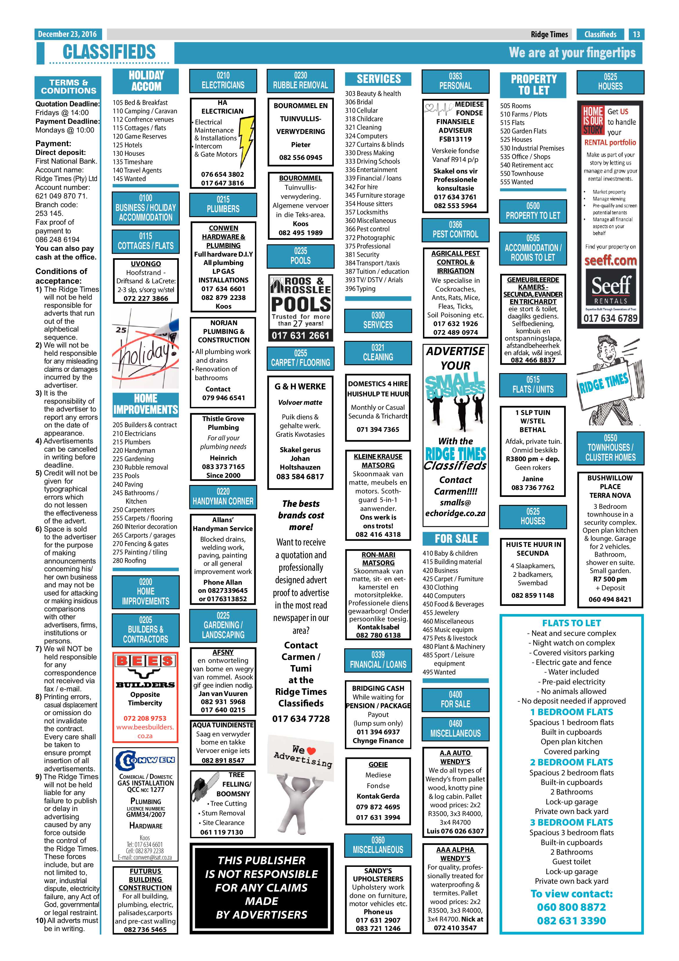 Ridge Times, 23 December 2016 page 13