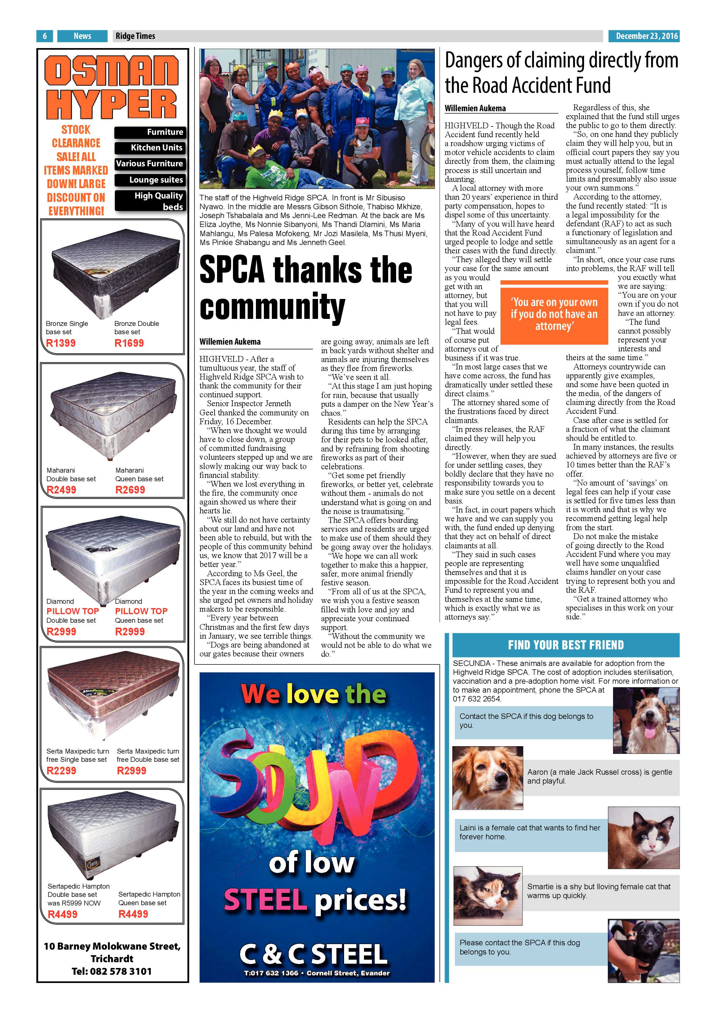Ridge Times, 23 December 2016 page 6