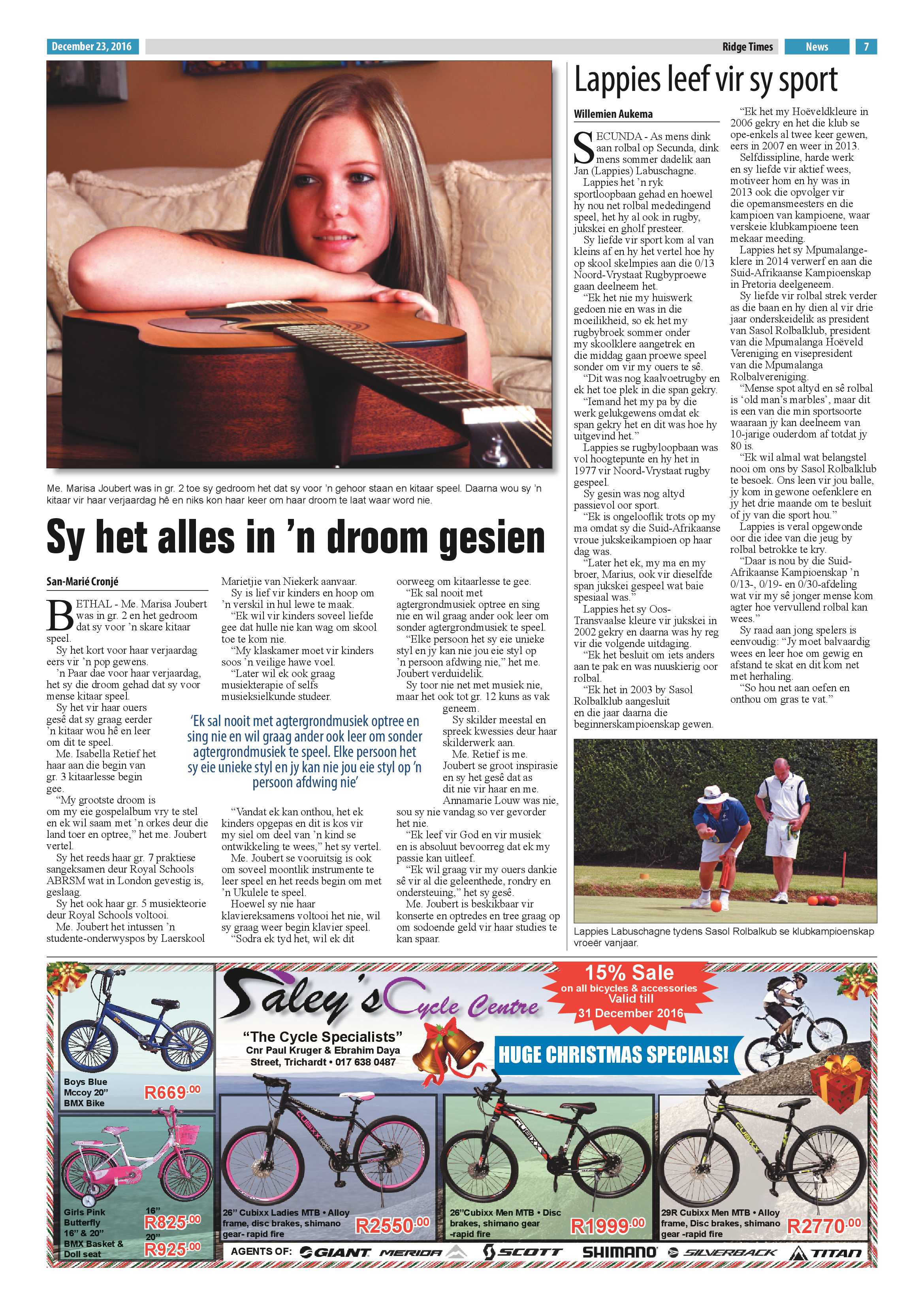 Ridge Times, 23 December 2016 page 7