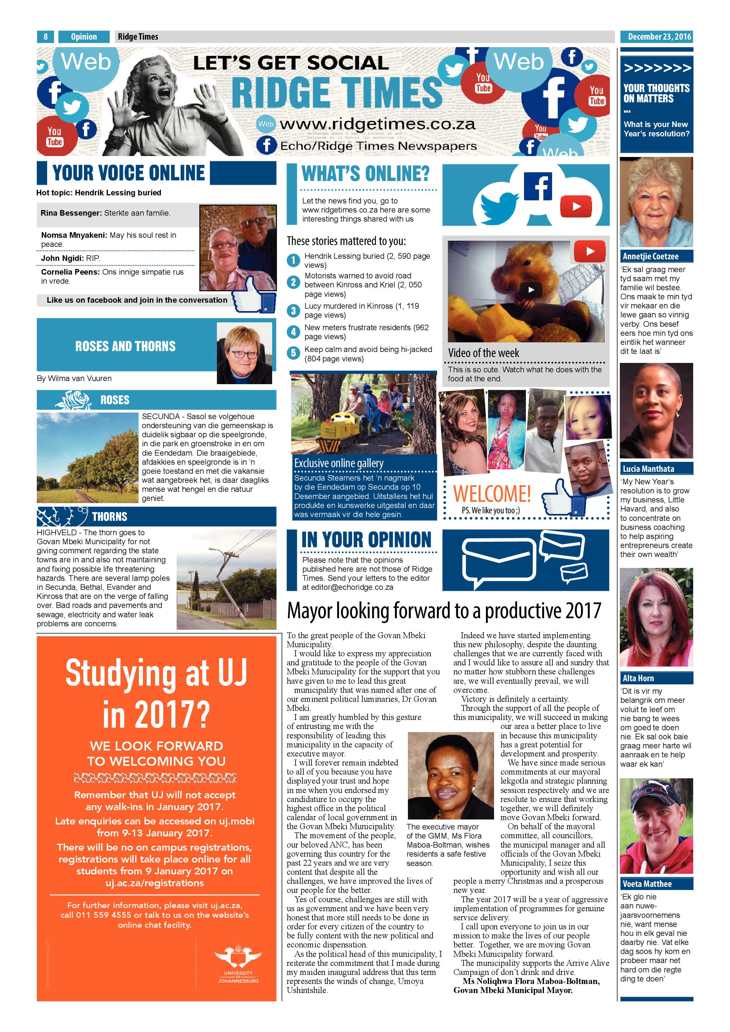 Ridge Times, 23 December 2016 page 8