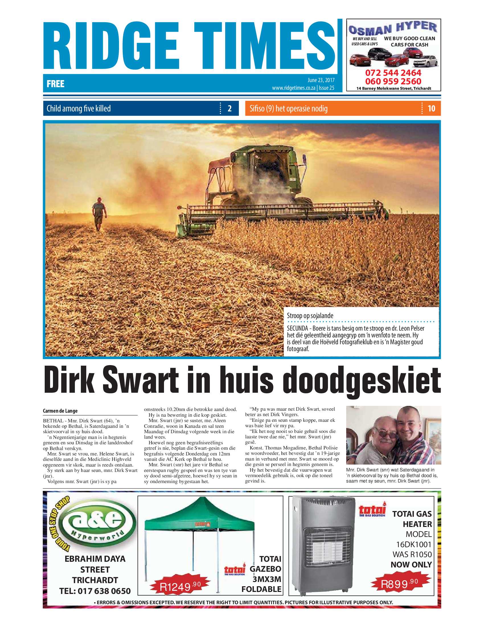 Ridge Times, 23 June 2017 page 1