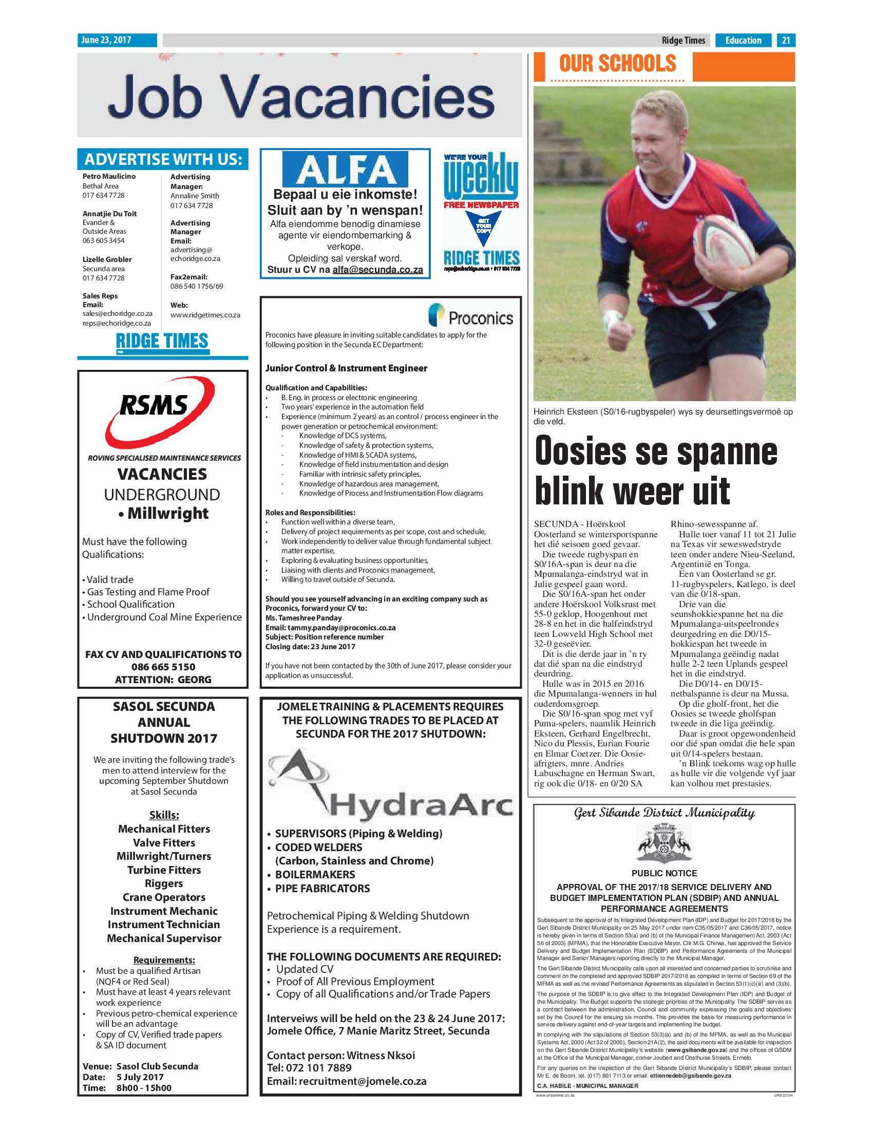 Ridge Times, 23 June 2017 page 21