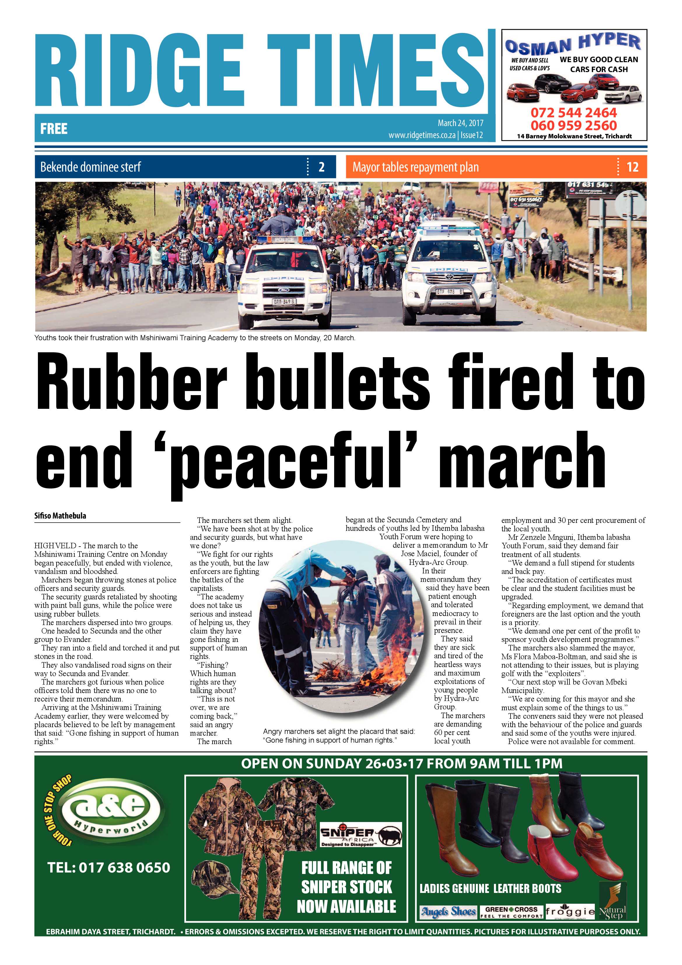 Ridge Times, 24 March 2017 page 1