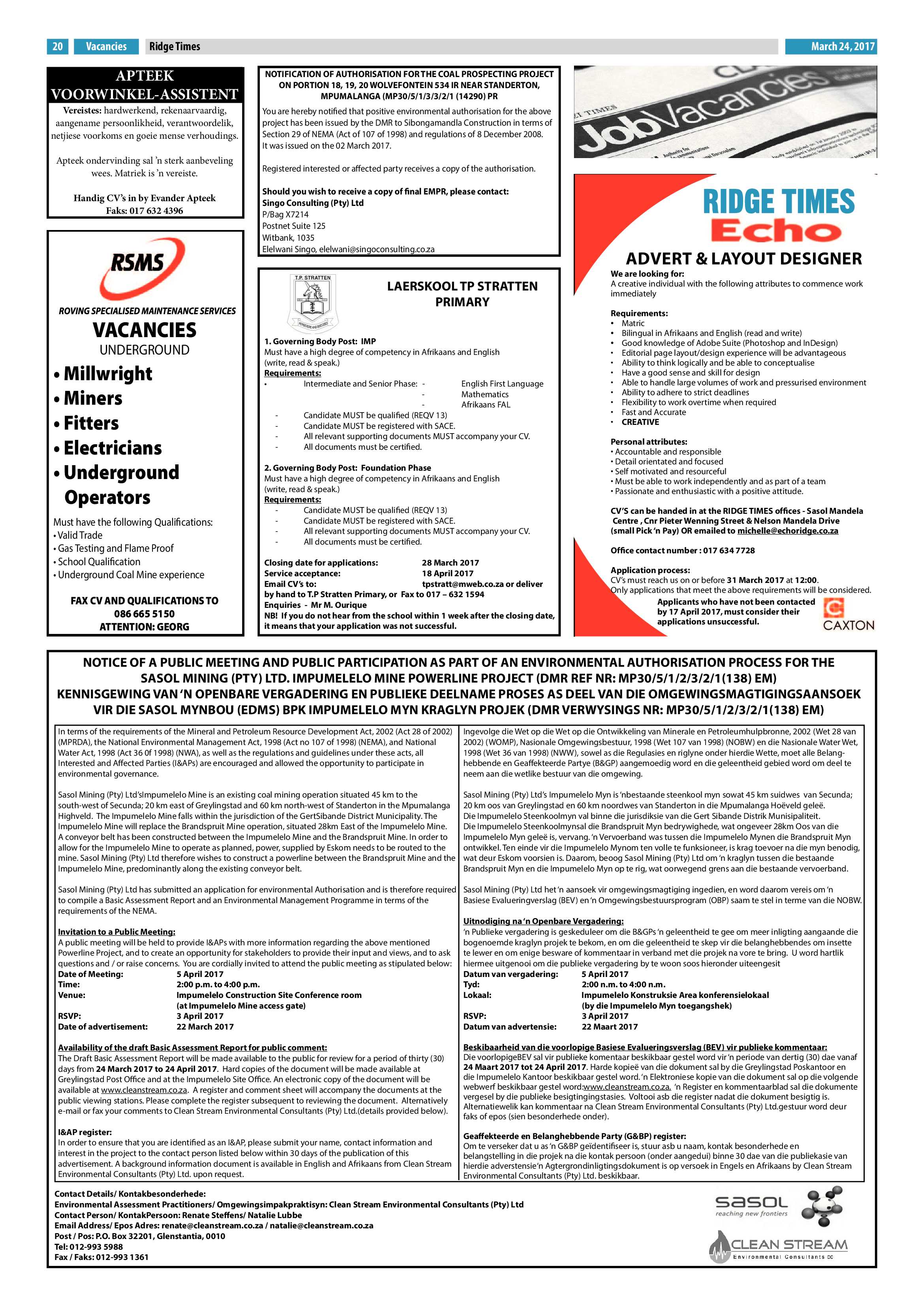 Ridge Times, 24 March 2017 page 20