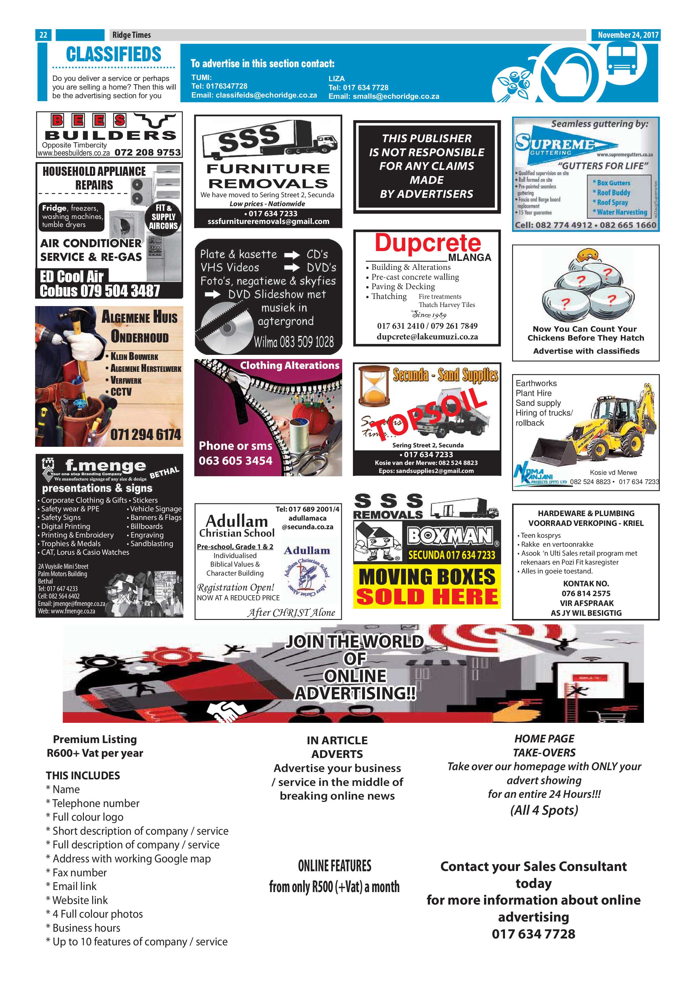 Ridge Times, 24 November 2017 page 21