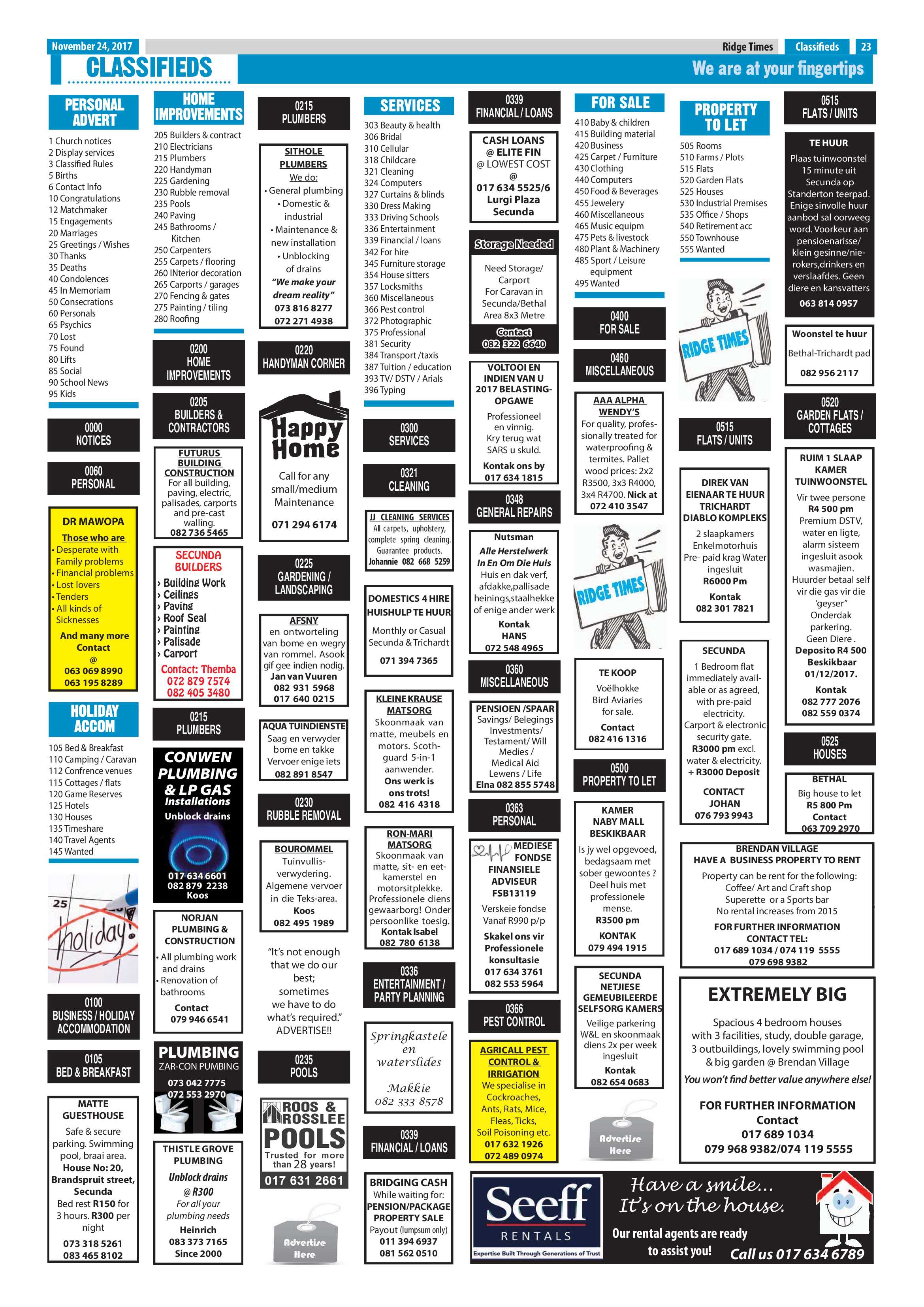 Ridge Times, 24 November 2017 page 22