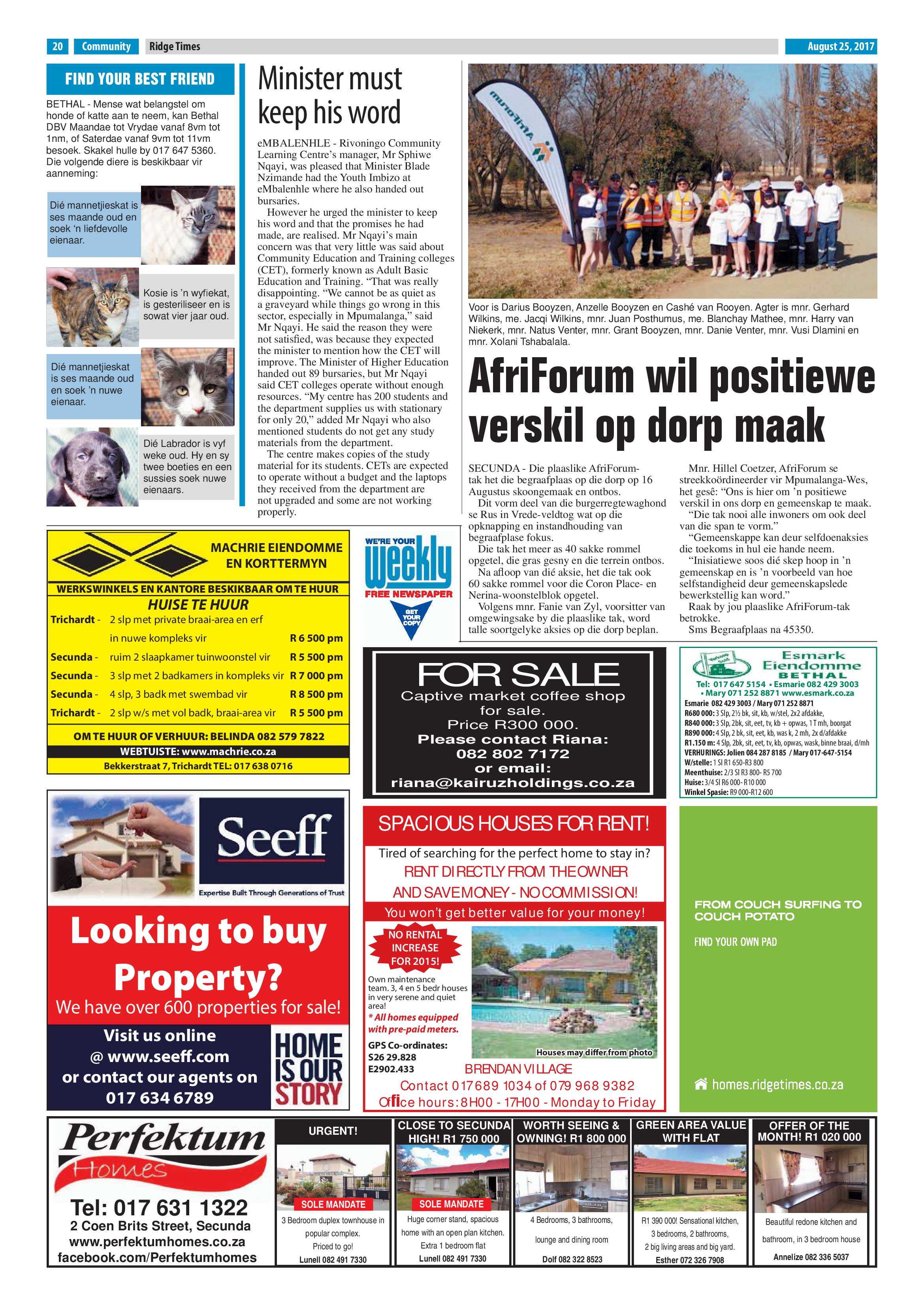 Ridge Times, 25 August 2017 page 20