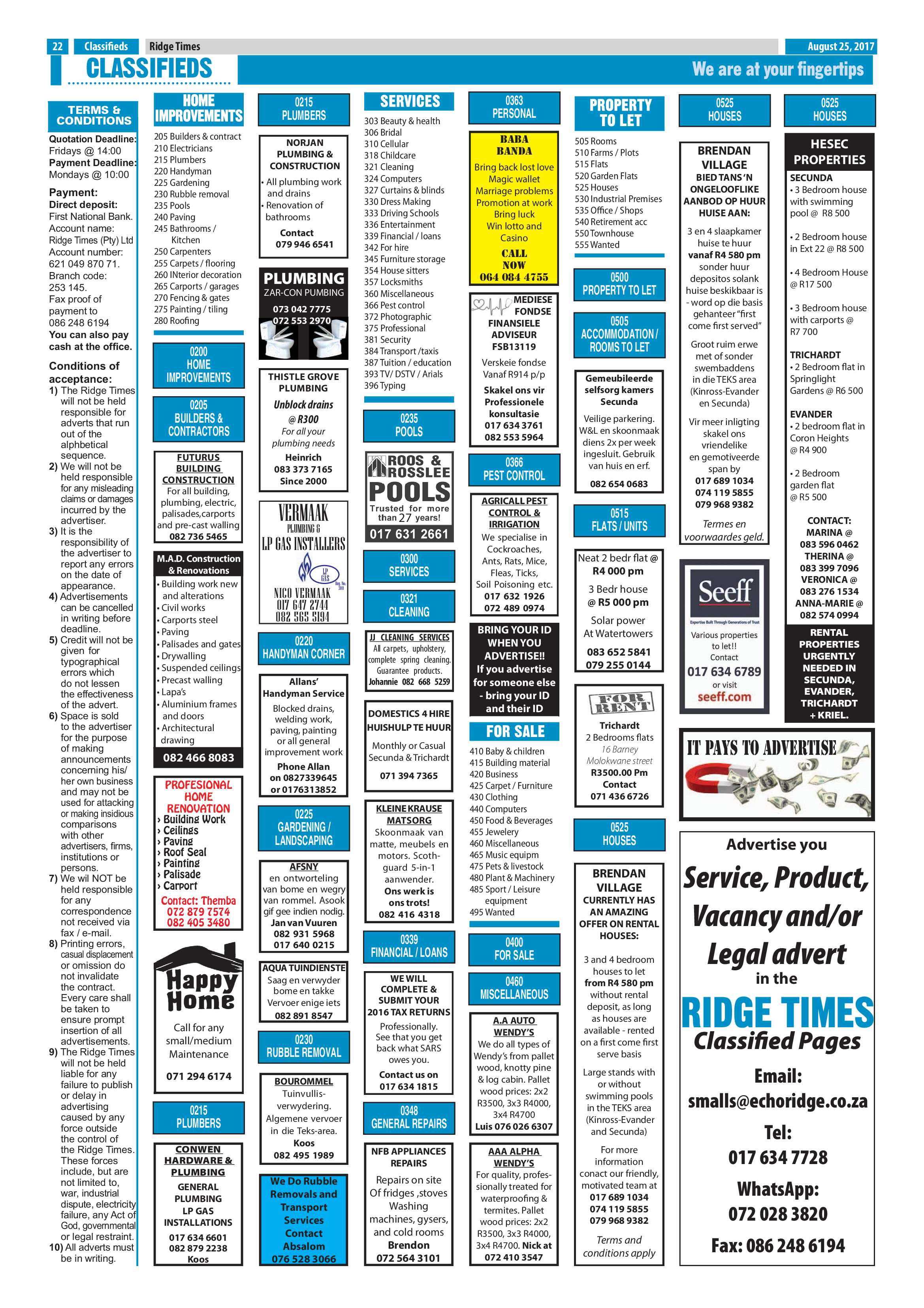 Ridge Times, 25 August 2017 page 22