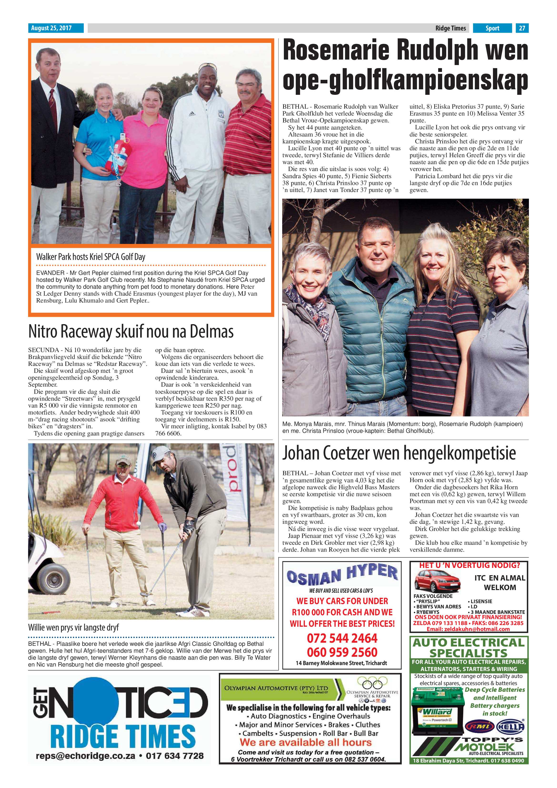 Ridge Times, 25 August 2017 page 27