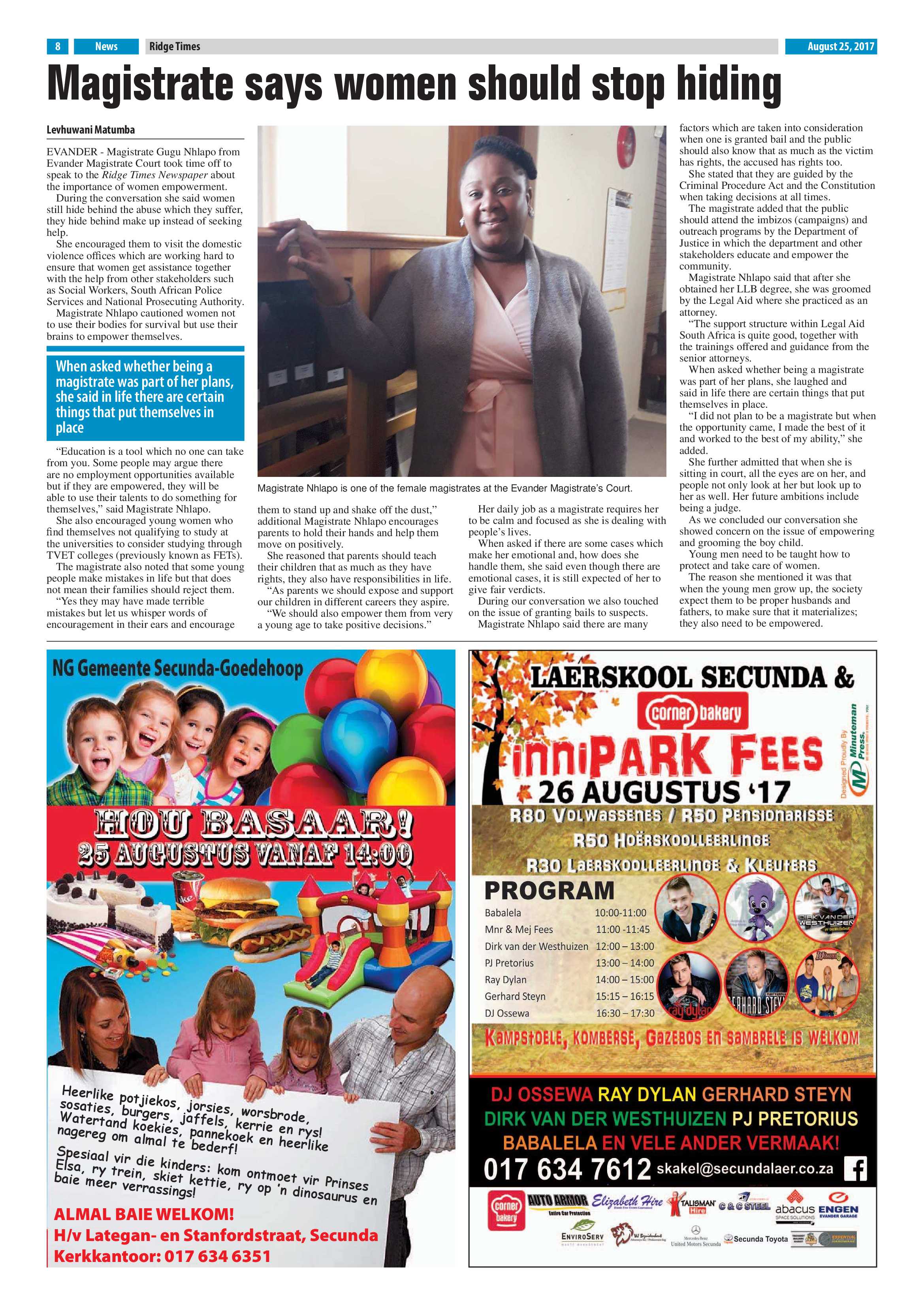 Ridge Times, 25 August 2017 page 8