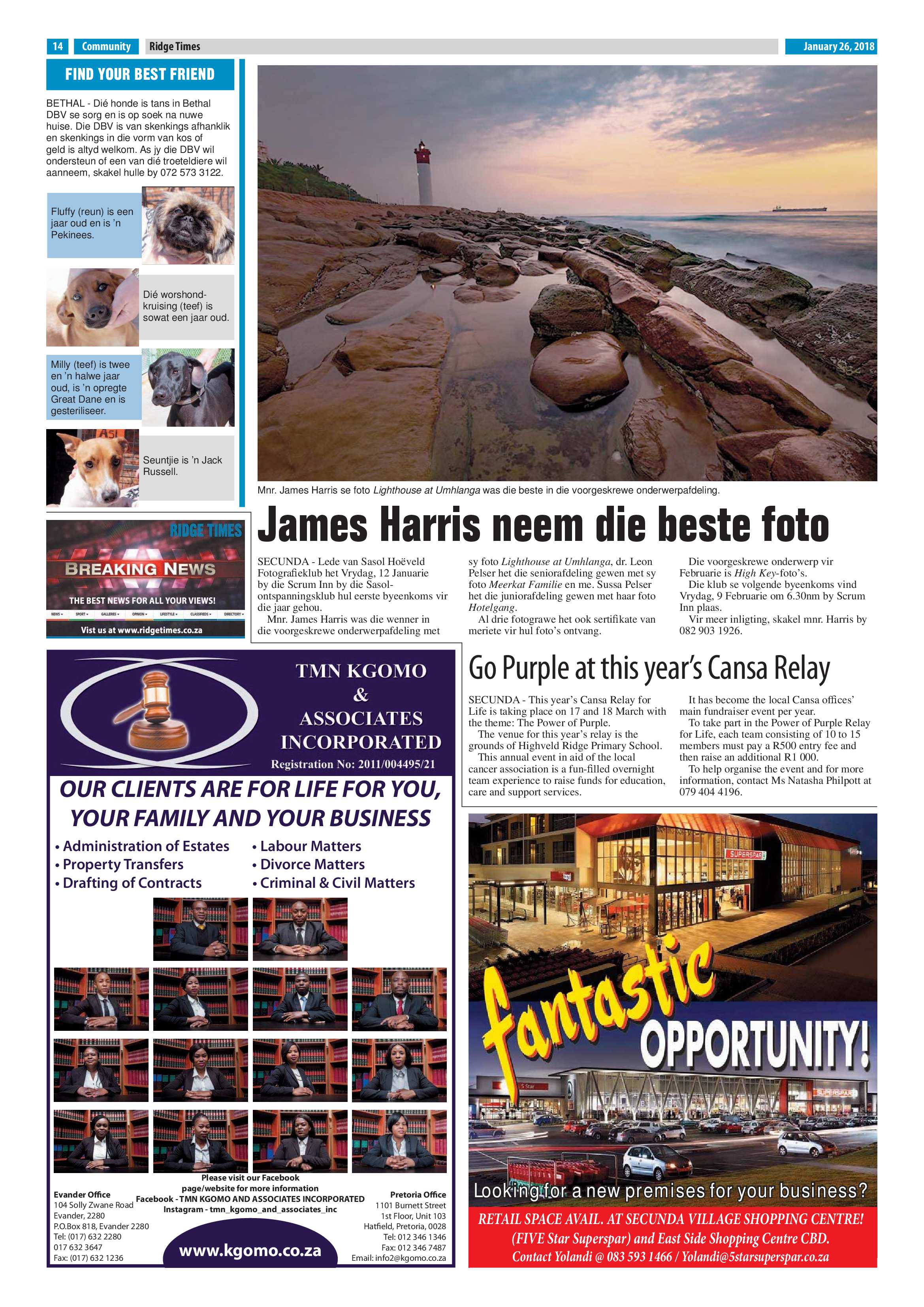 Ridge Times, 26 January 2018 page 14