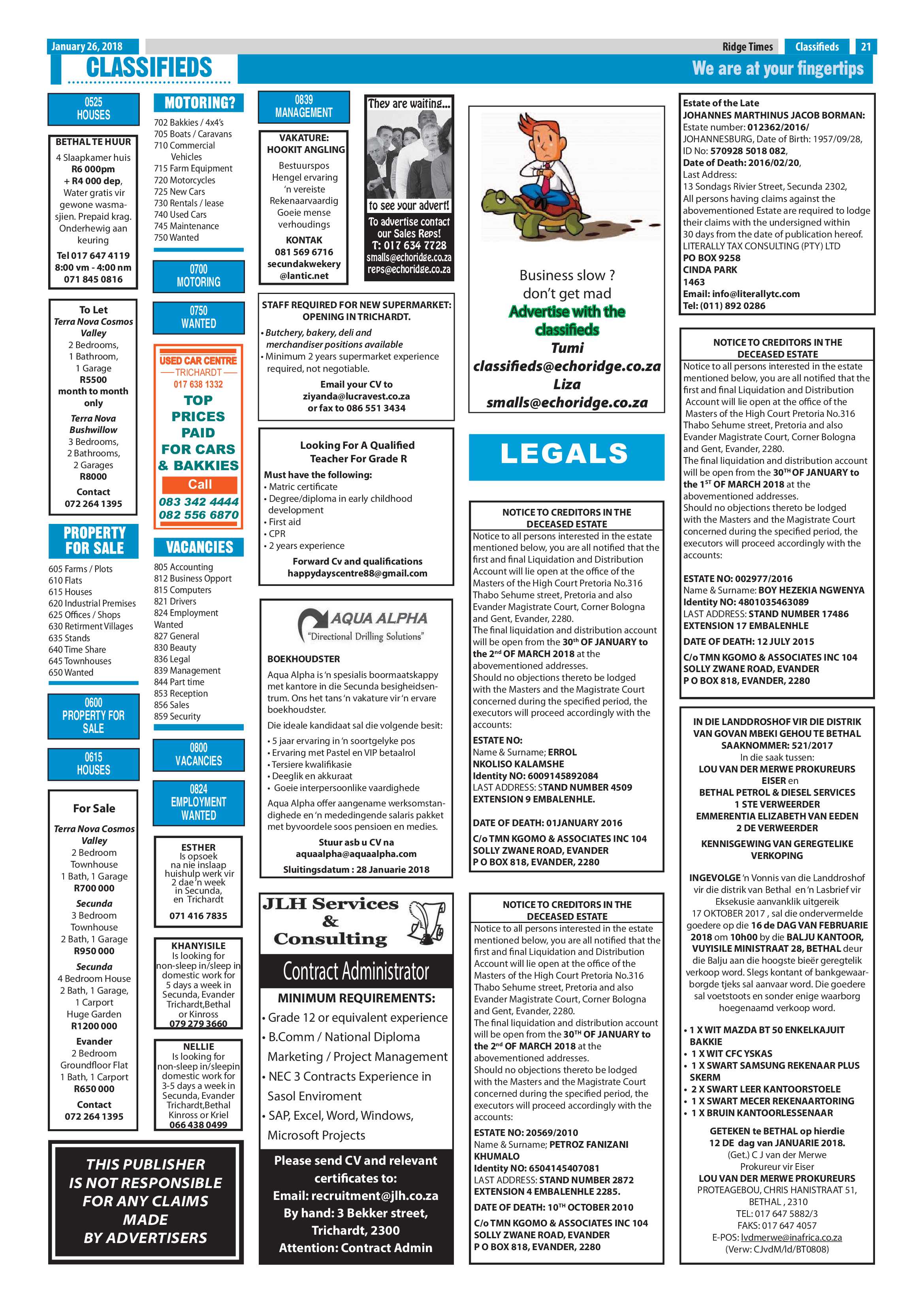 Ridge Times, 26 January 2018 page 21