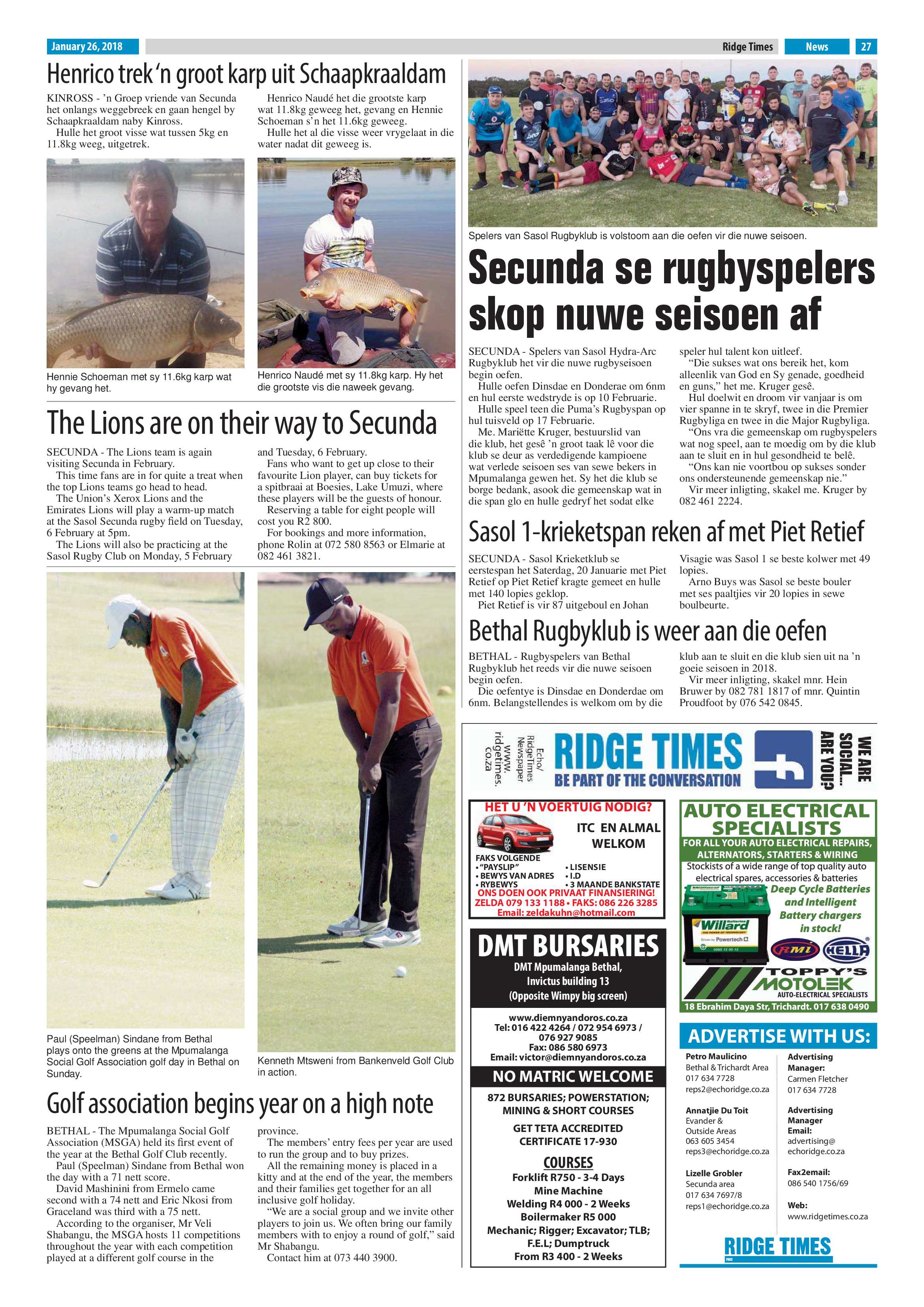 Ridge Times, 26 January 2018 page 27