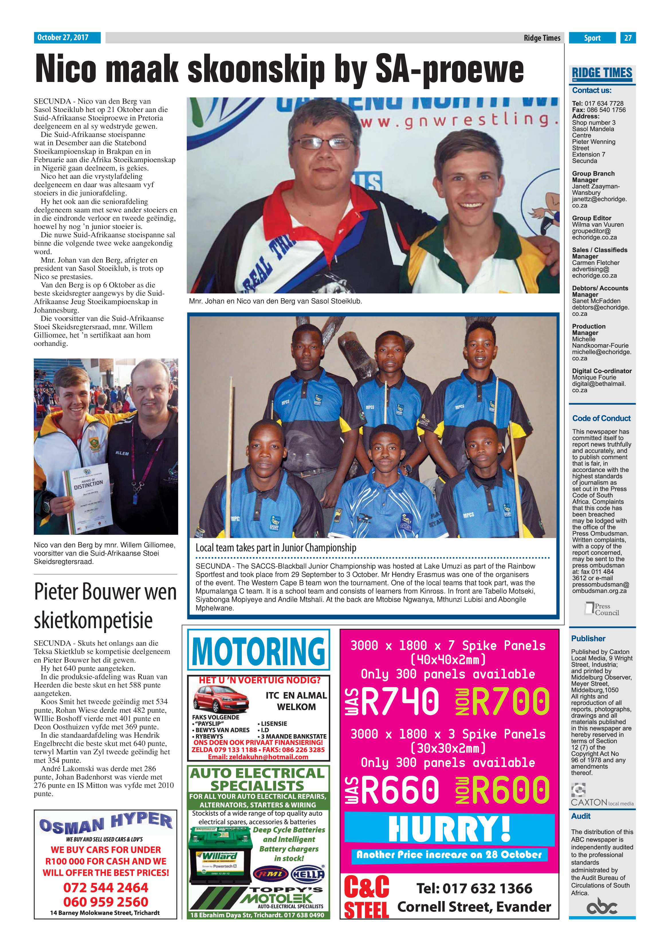 Ridge Times, 27 October 2017 page 27