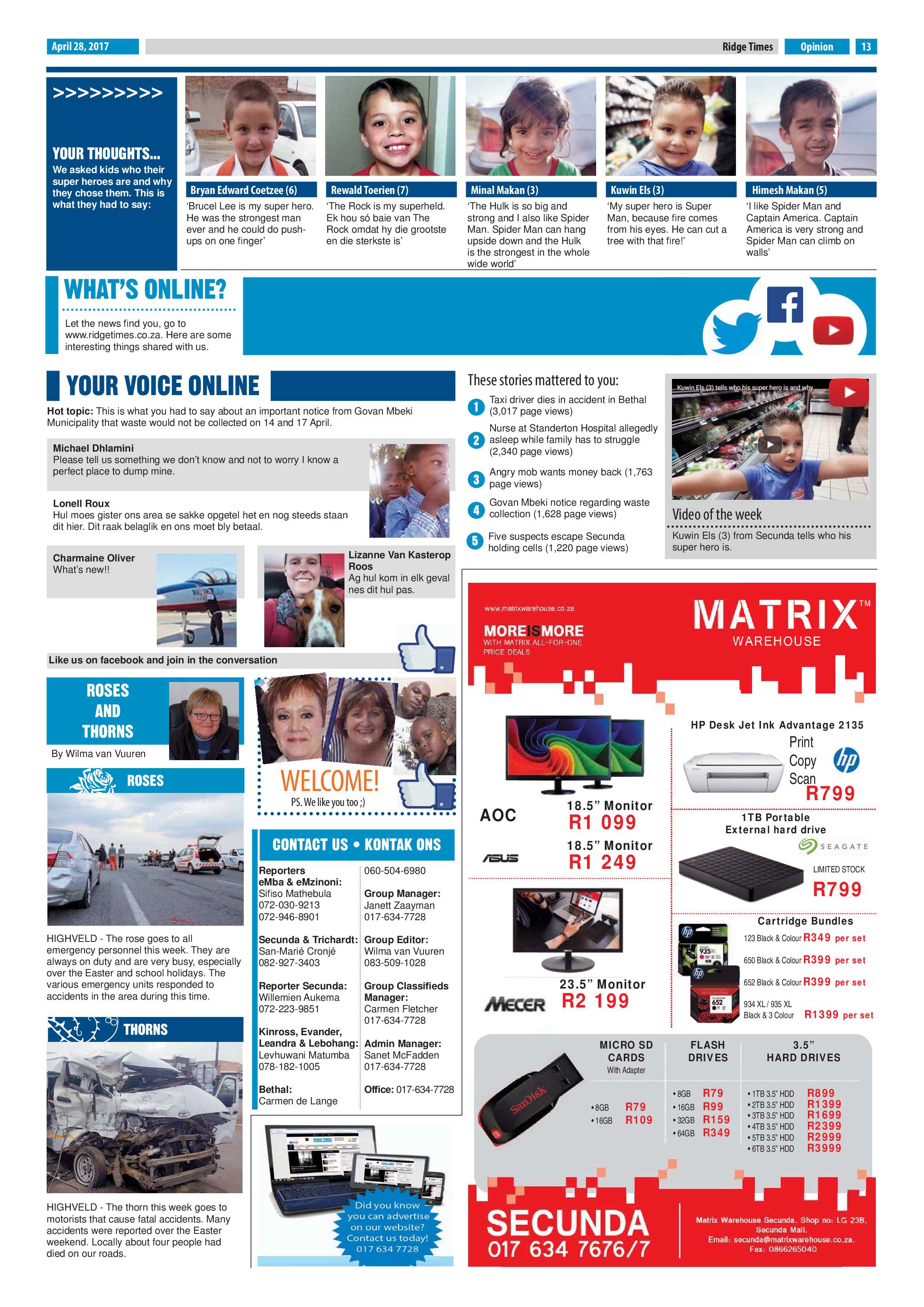 Ridge Times, 28 April 2017 page 13