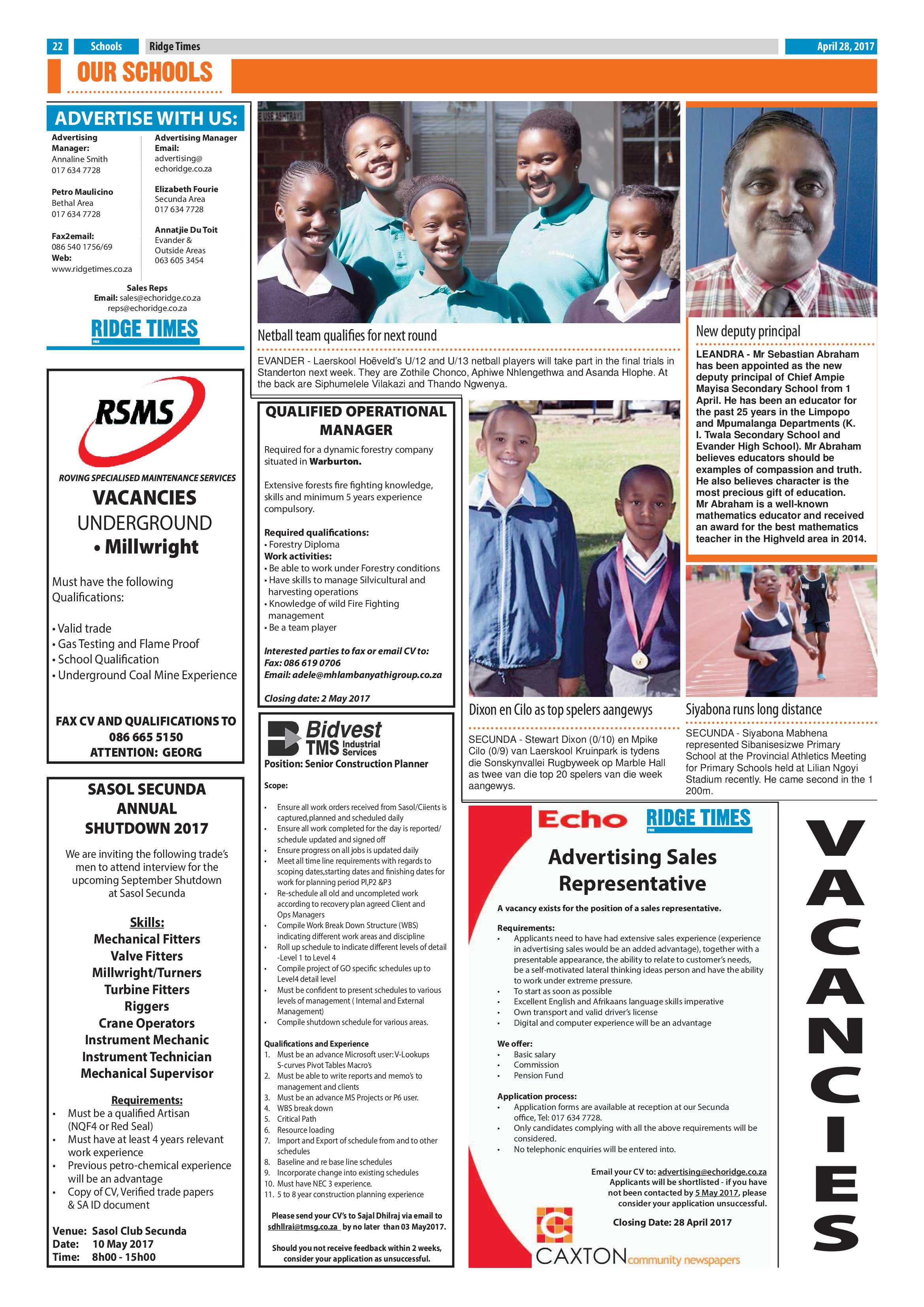 Ridge Times, 28 April 2017 page 22