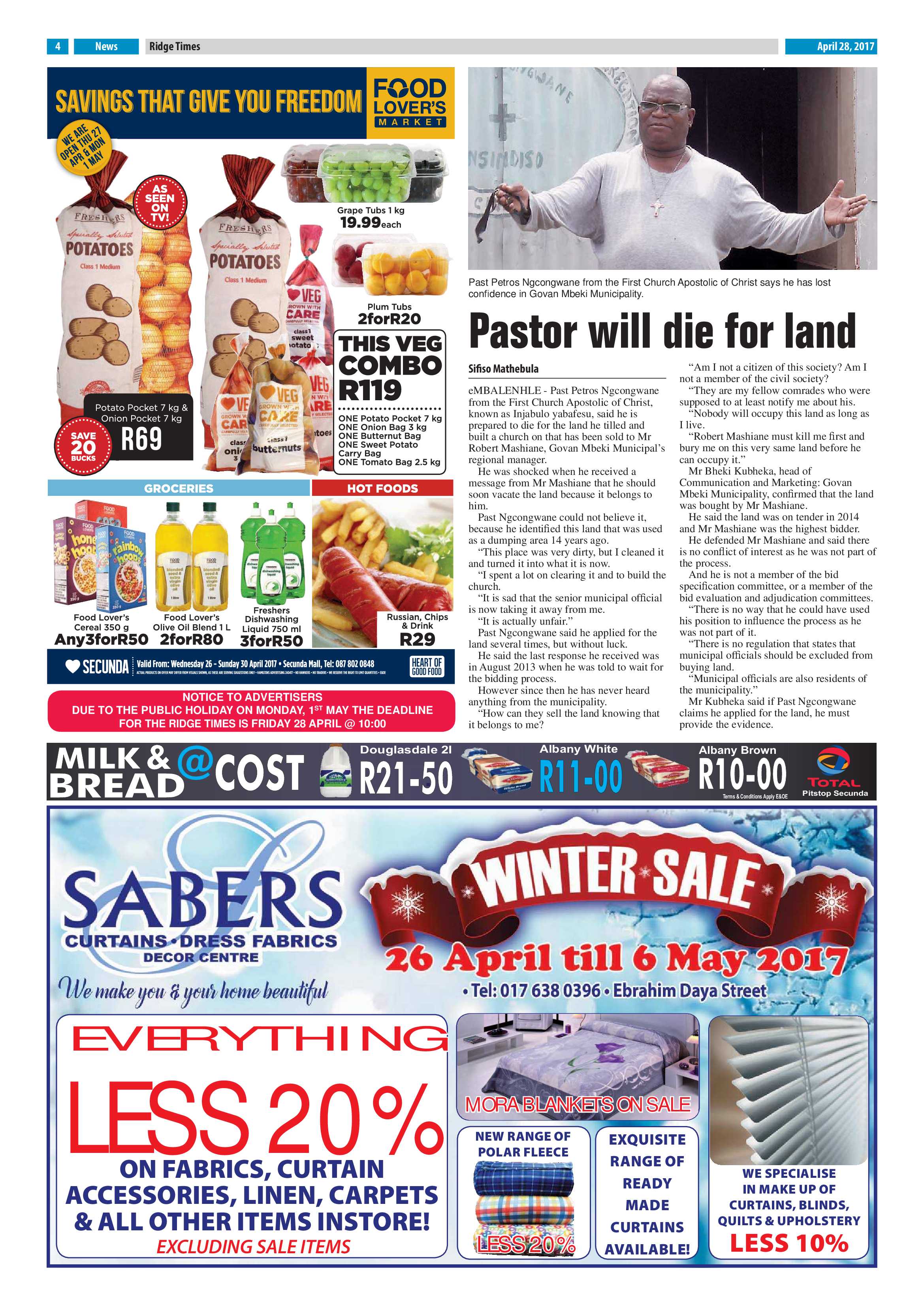Ridge Times, 28 April 2017 page 4
