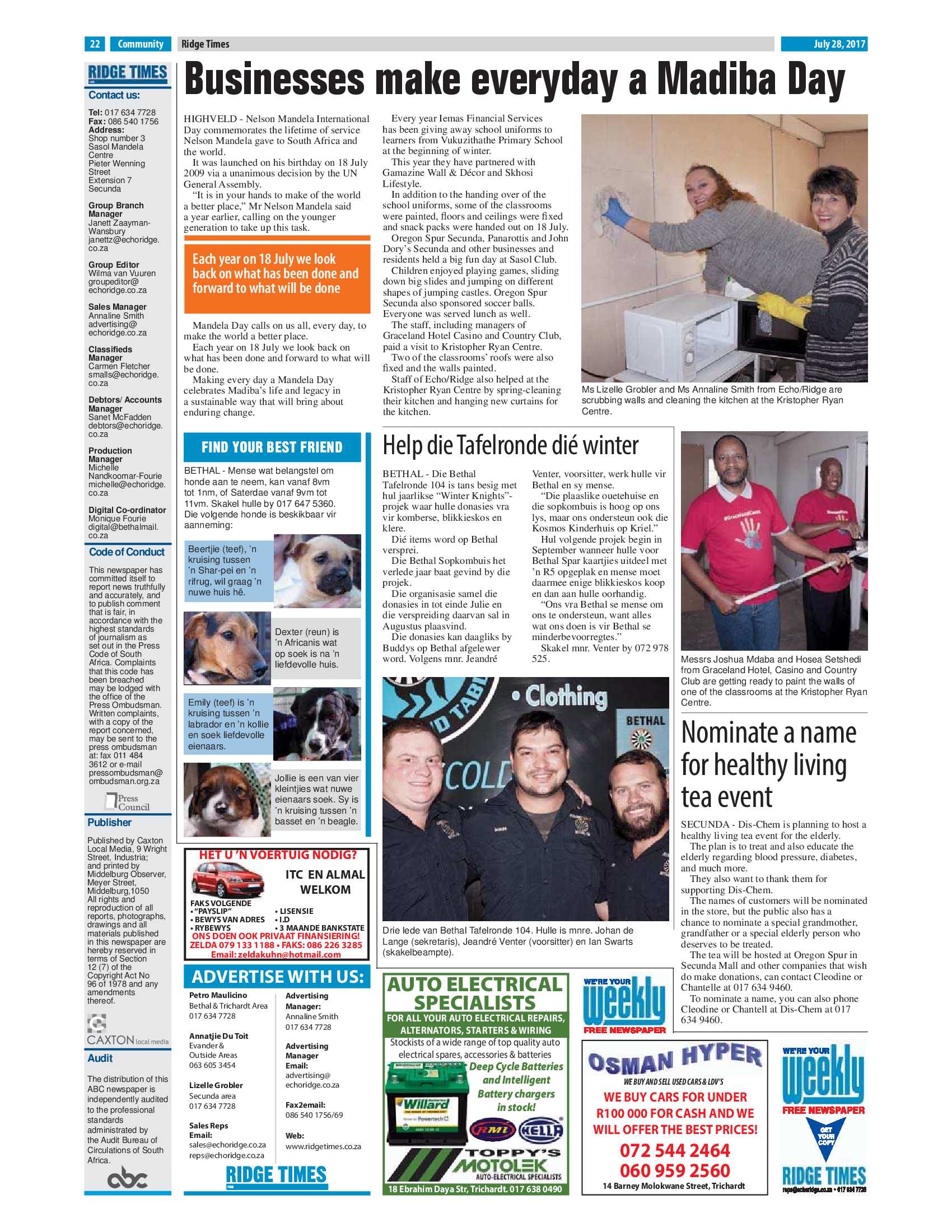 Ridge Times, 28 July 2017 page 22