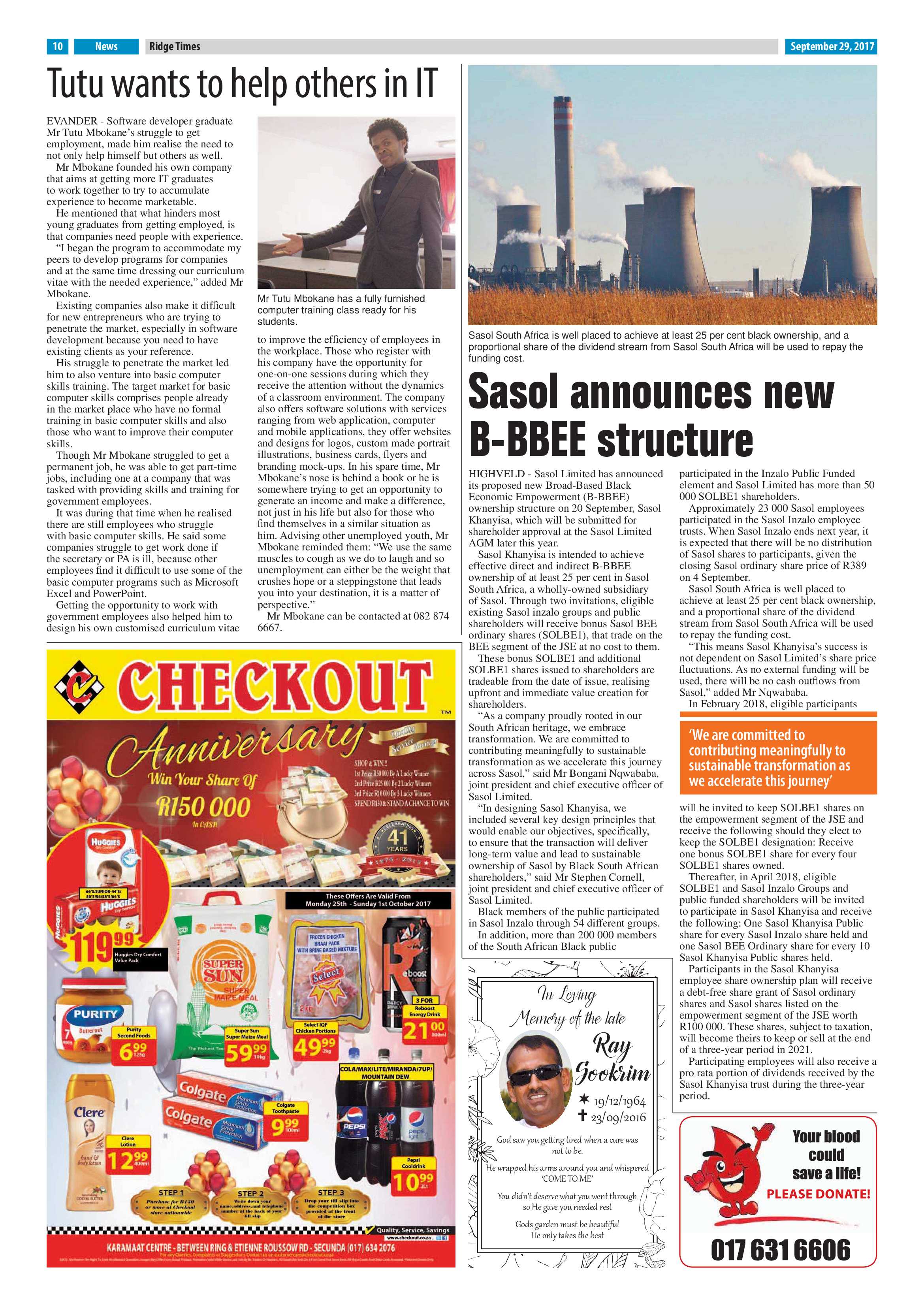 Ridge Times, 29 September 2017 page 10