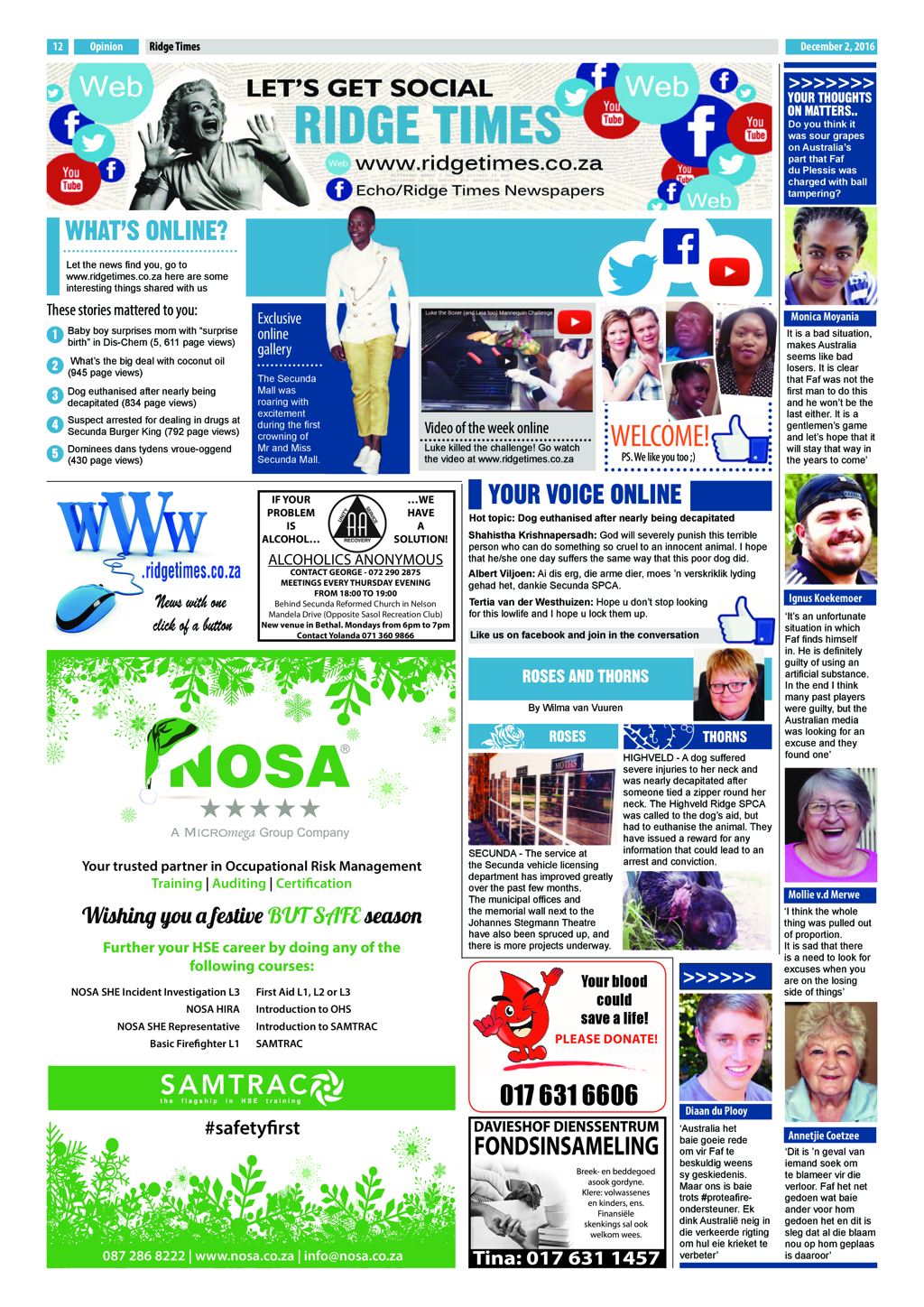 Ridge Times, 2 December 2016 page 12